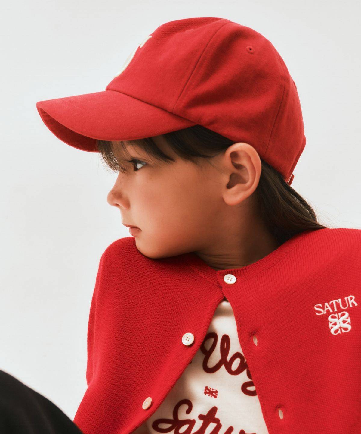 세터 키즈(SATUR KIDS) (K) 빈티지 캐쥬얼 볼캡 레드