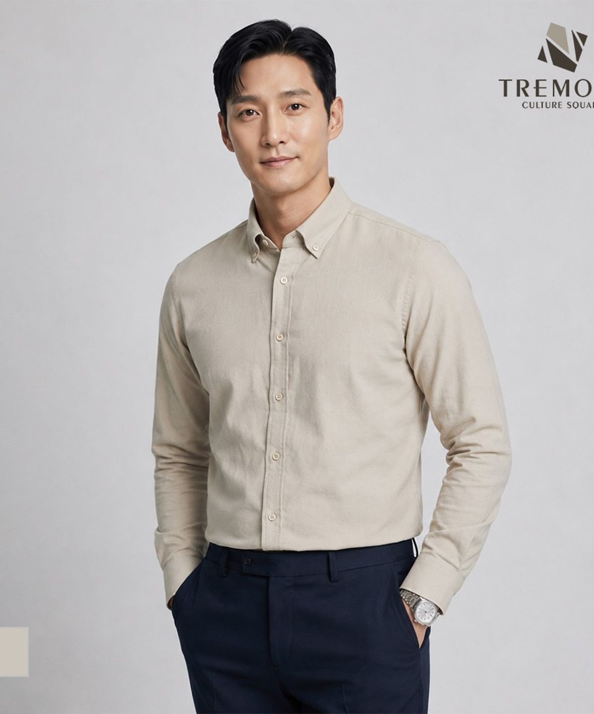 트레몰로(TREMOLO) 솔리드 트윌 셔츠_TRNNL3Z8351