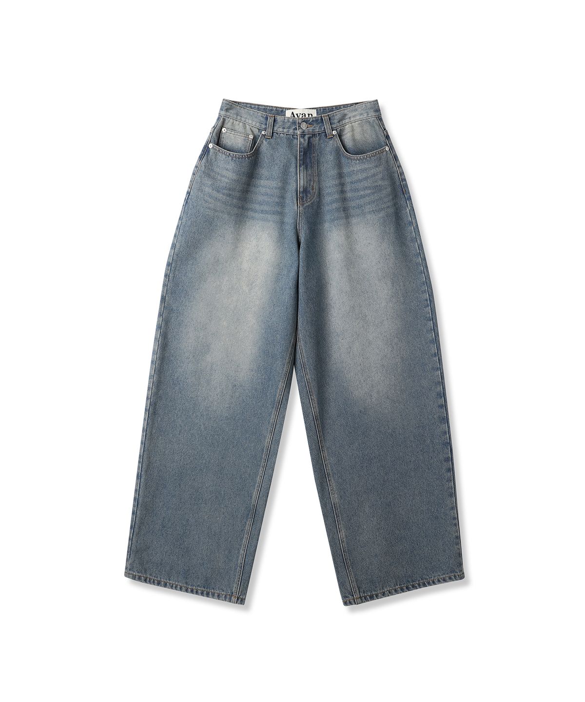 어반드레스(AVANDRESS) Vintage Front Washed Wide Denim Pants_2Colors