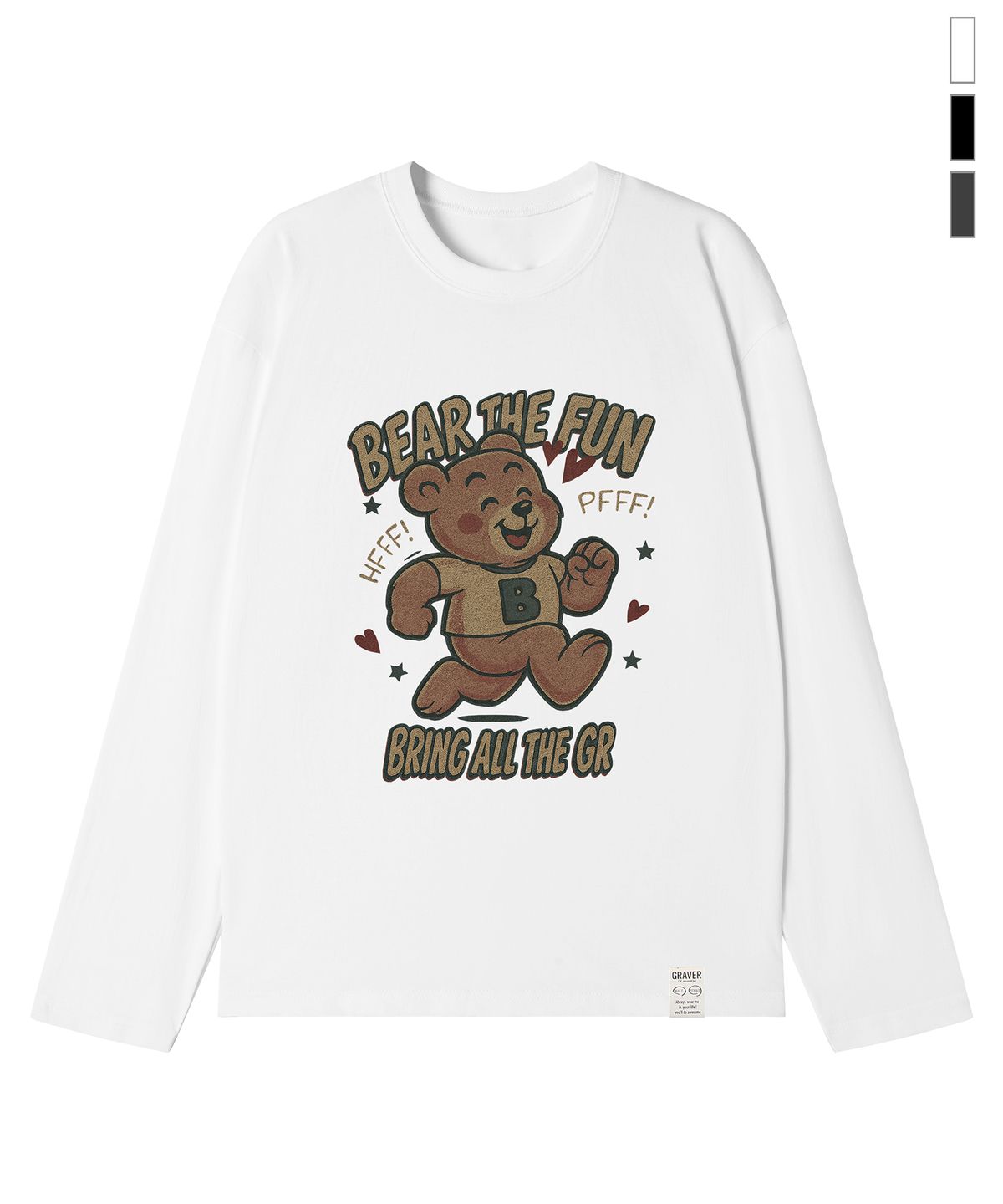 그레이버(GRAVER) [UNISEX]RUNNING BEAR 롱슬리브 티셔츠_3color