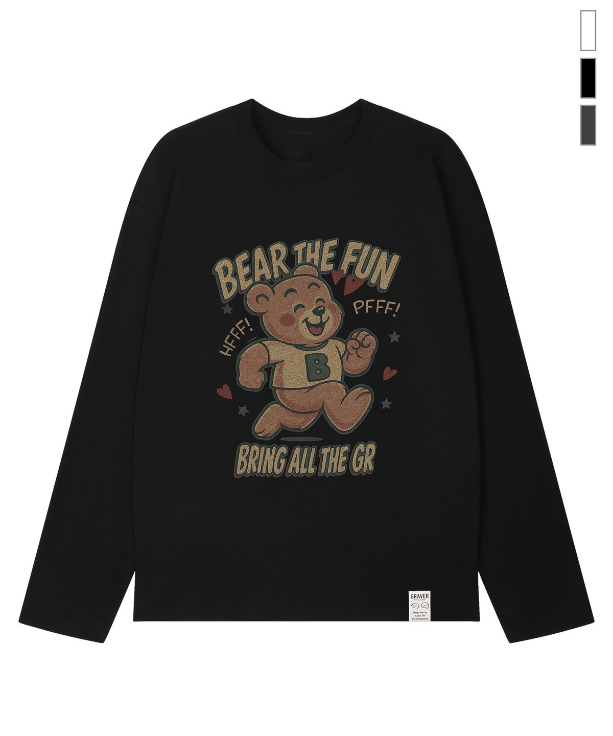 그레이버(GRAVER) [UNISEX]RUNNING BEAR 롱슬리브 티셔츠_3color