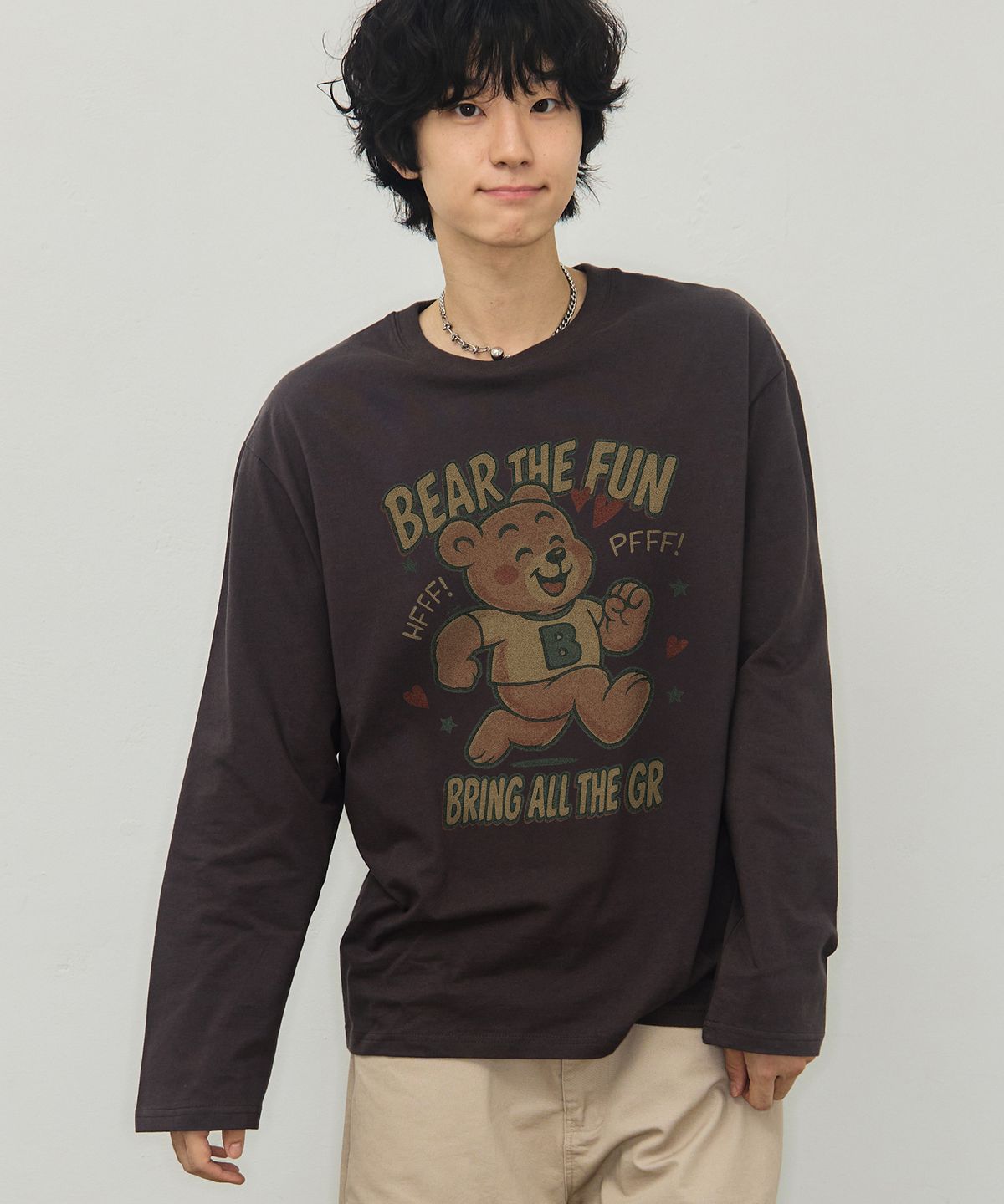 그레이버(GRAVER) [UNISEX]RUNNING BEAR 롱슬리브 티셔츠_3color