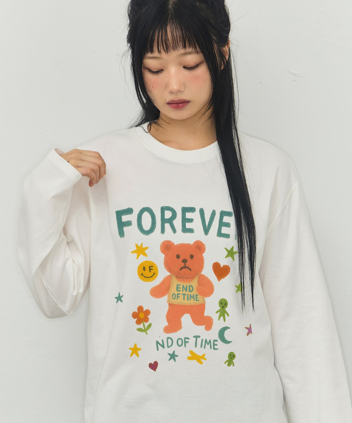 그레이버(GRAVER) [UNISEX]ND OF TIME 롱슬리브 티셔츠_3color