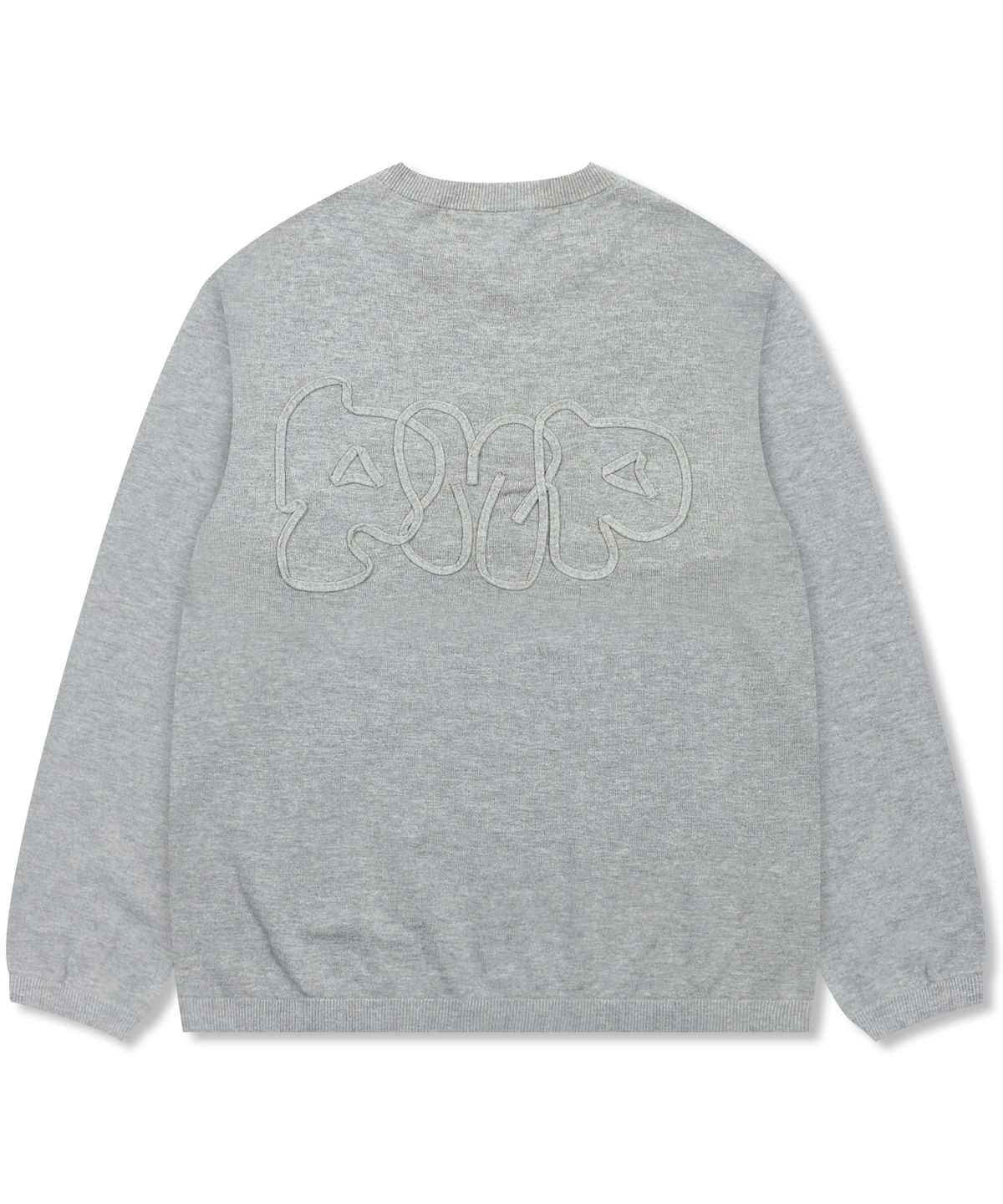 글랙(GLACK) GZNT004 PMP 라인 아플리케 헨리넥 니트 (HEATHER GRAY)