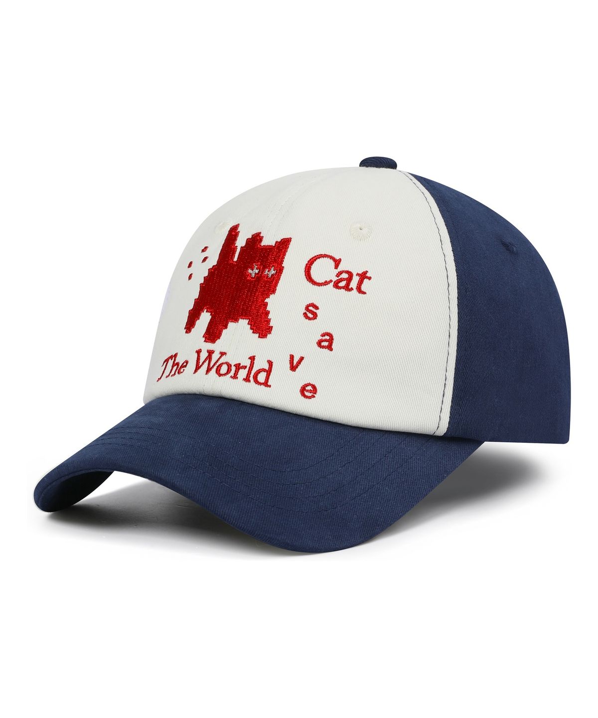 캣세이브더월드(CATSAVETHEWORLD) 픽셀 아트 볼캡 (블루)