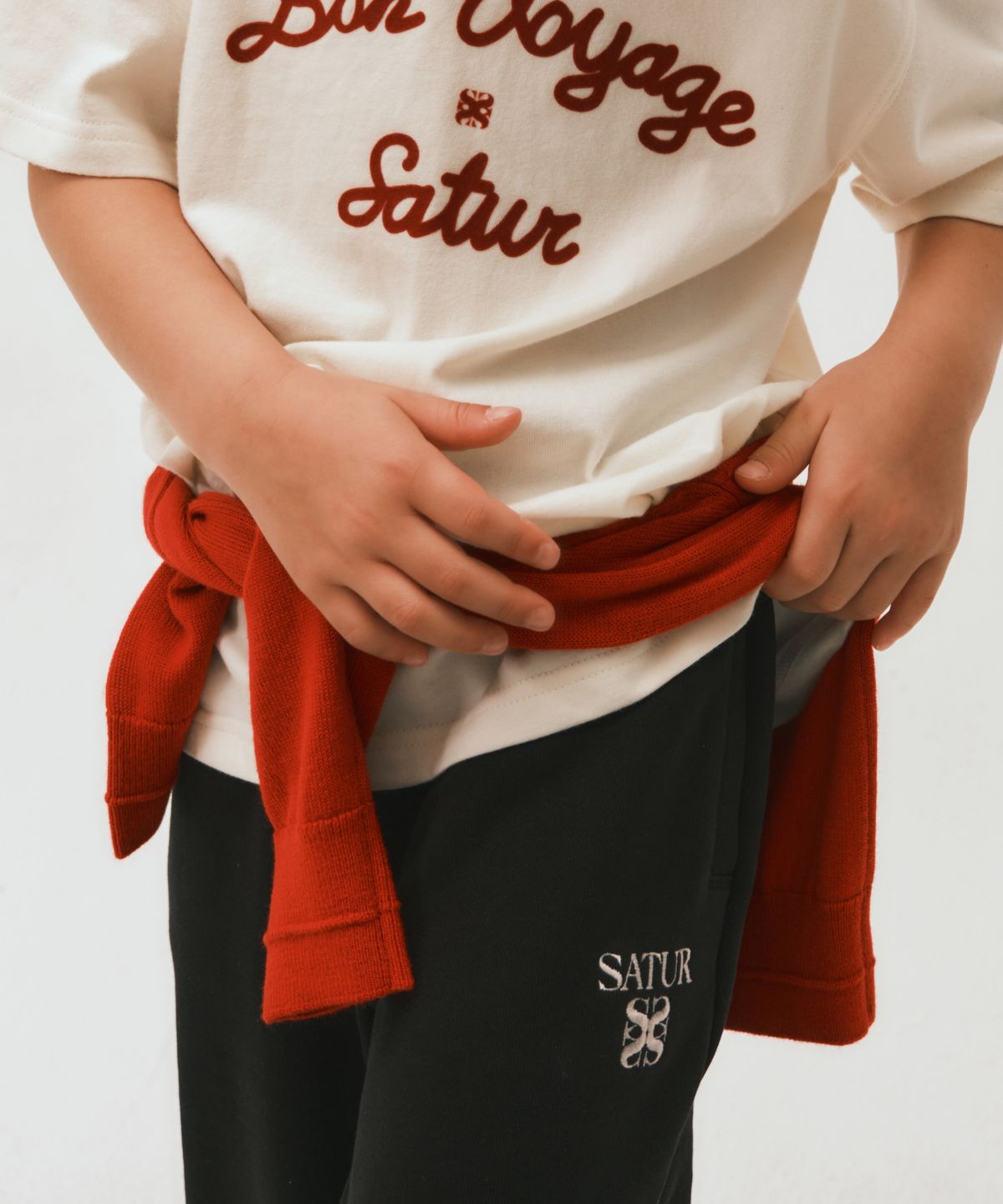 세터 키즈(SATUR KIDS) (K) 클래식 로고 스웨트팬츠 블랙 핑크