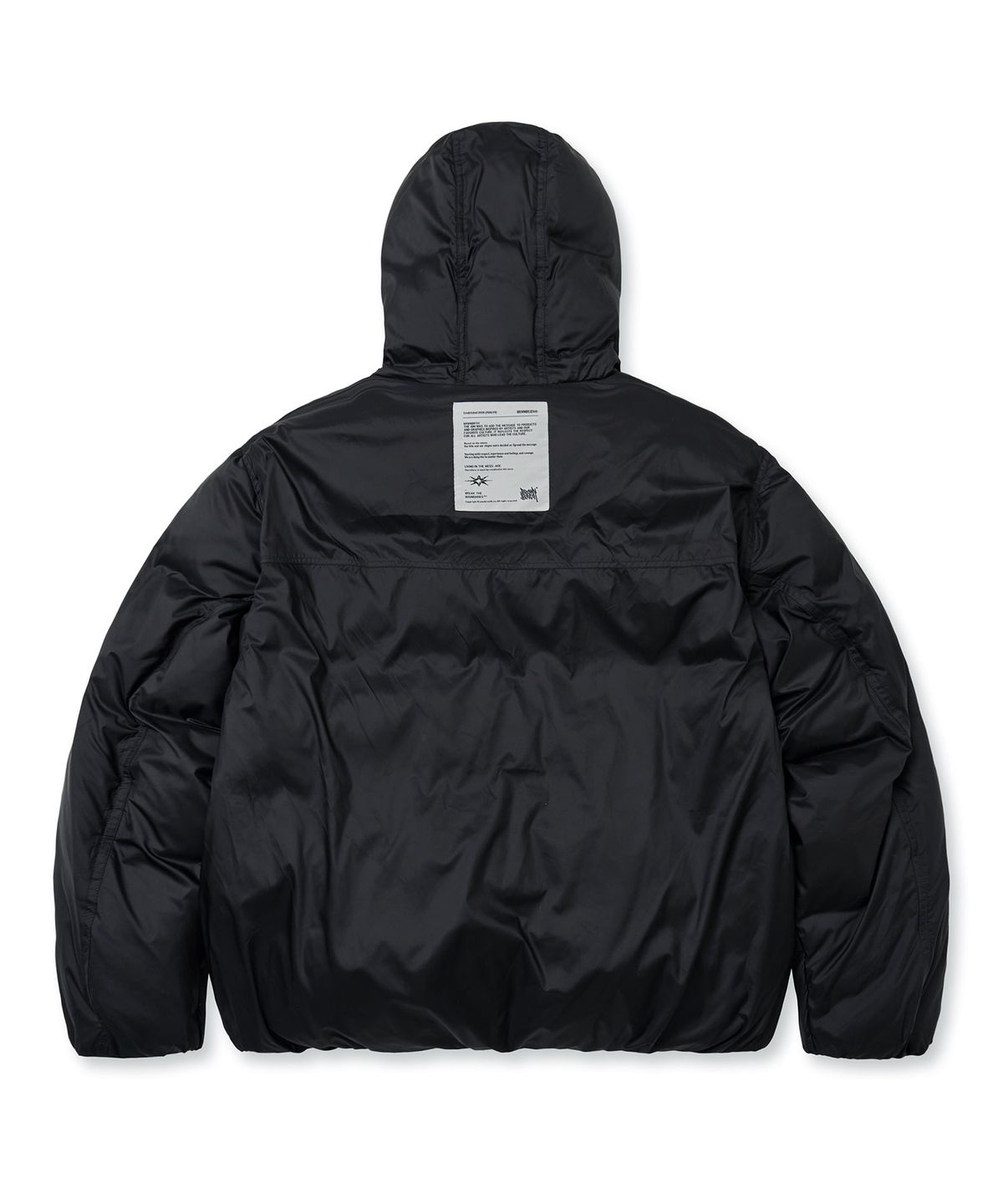 브라운브레스(BROWNBREATH) TAG LIGHT PADDING HOOD JACKET - BLACK