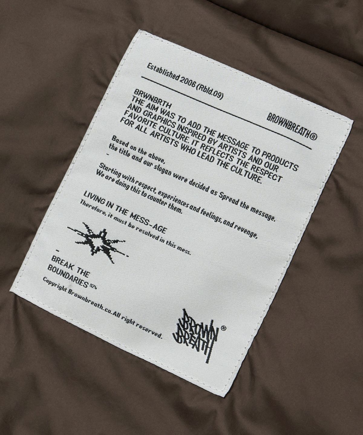 브라운브레스(BROWNBREATH) TAG LIGHT PADDING HOOD JACKET - BROWN