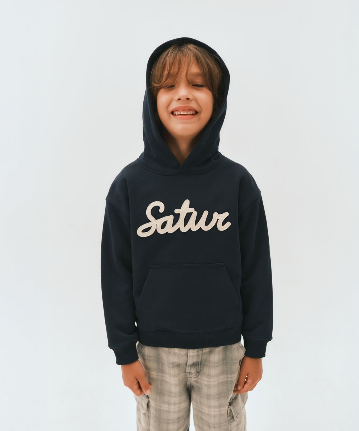세터 키즈(SATUR KIDS) (K) 세터 아플리케 후드 네이비