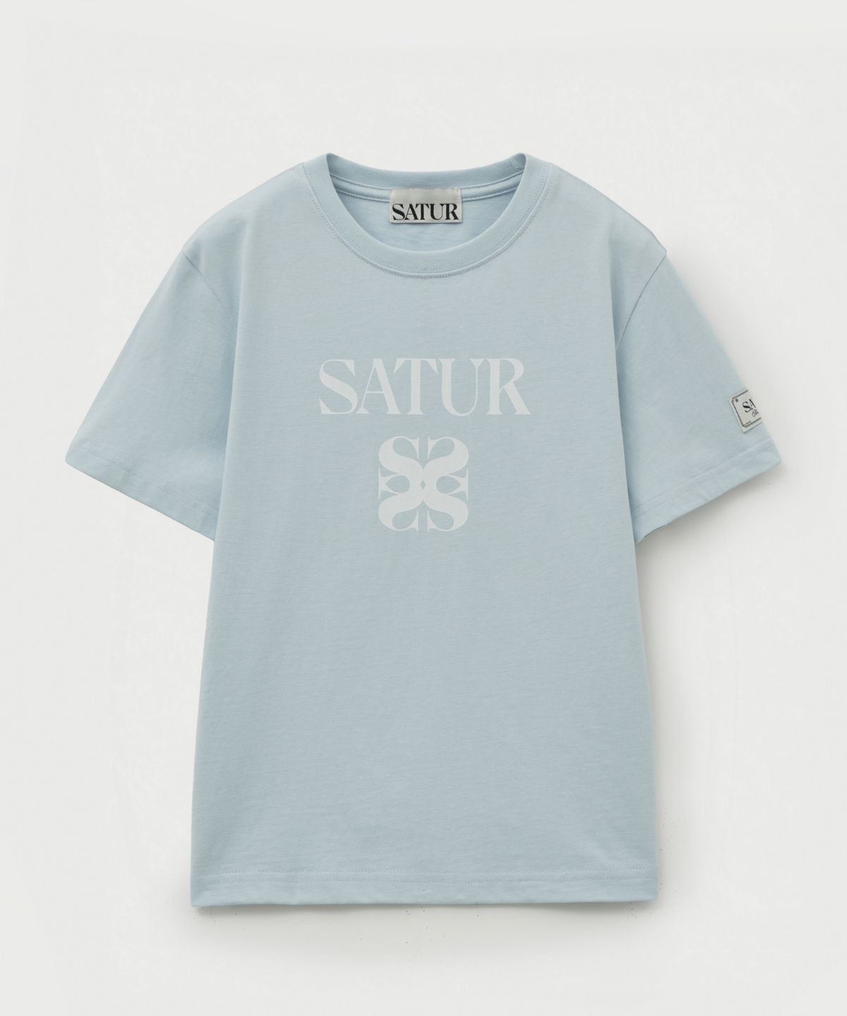 세터 키즈(SATUR KIDS) (K) 클래식 로고 반팔 티셔츠 아이스 블루