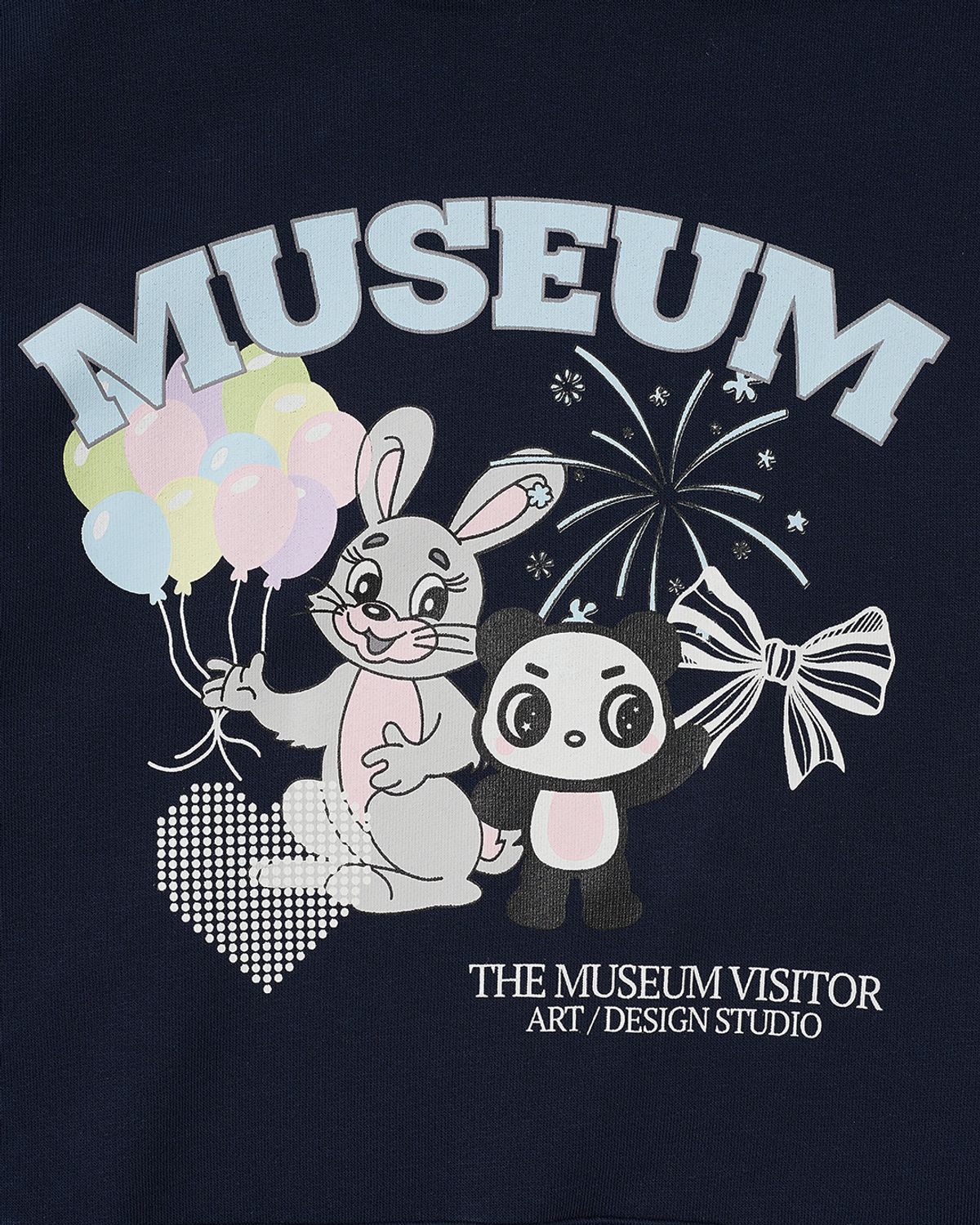 더뮤지엄비지터(THEMUSEUMVISITOR) FRIENDS GRAPHIC HOODIE (NAVY)