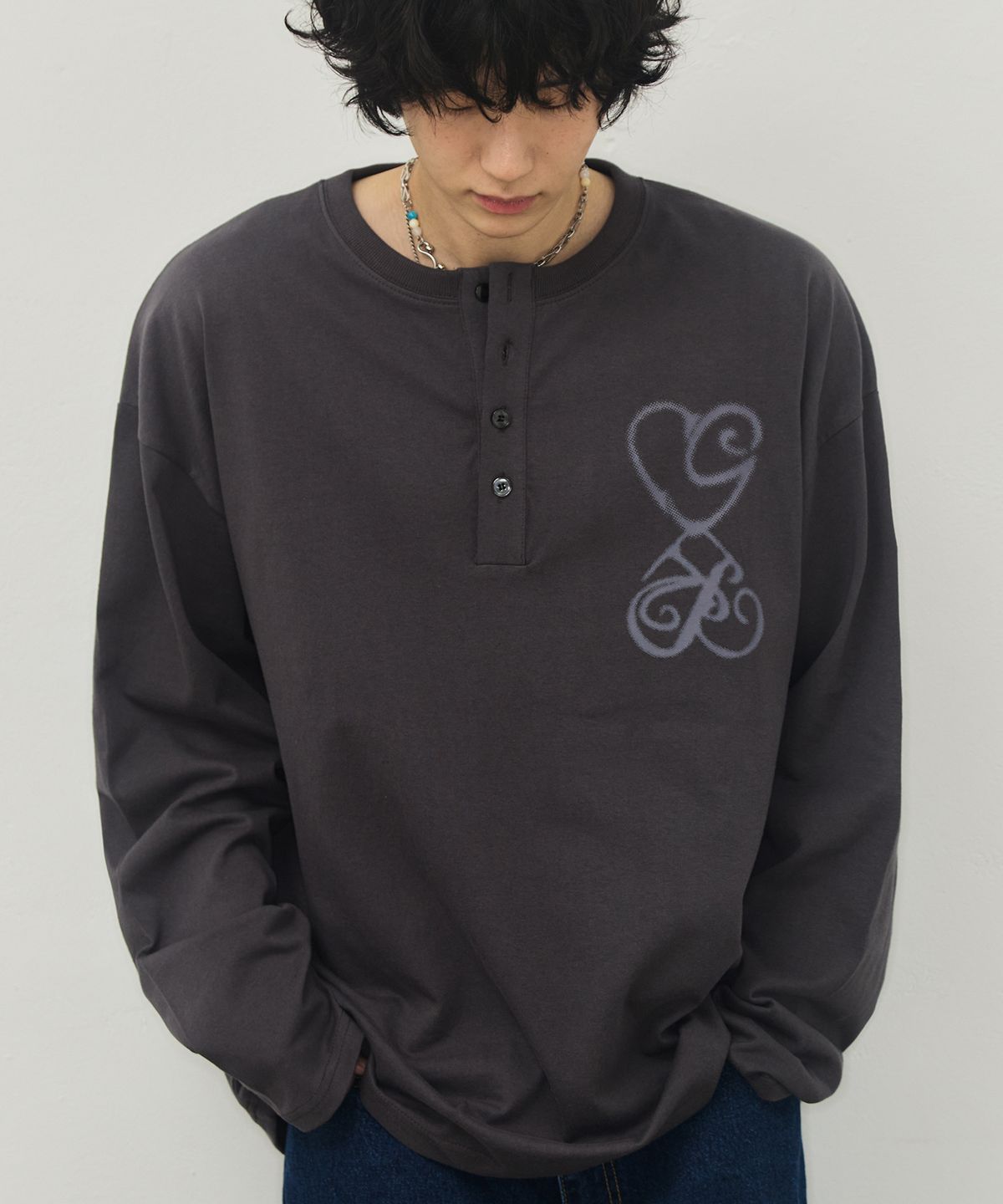 그레이버(GRAVER) [UNISEX]ALL THAT 헨리넥 롱슬리브 티셔츠_2color