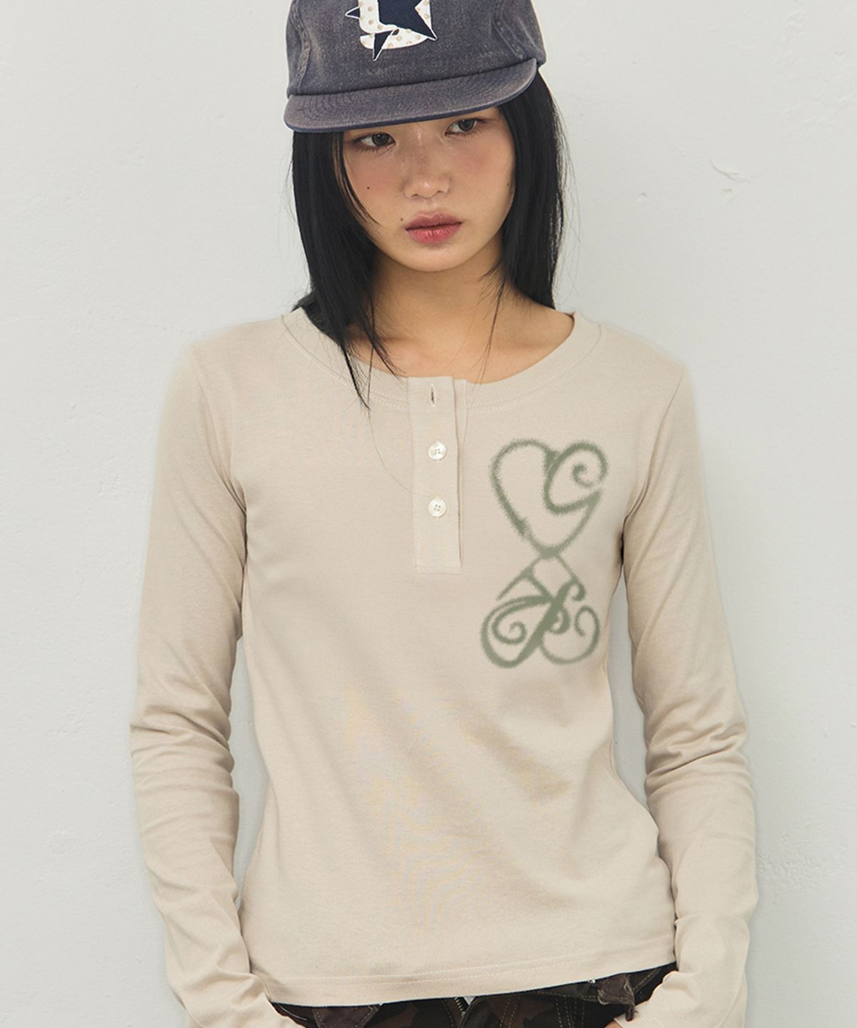 그레이버(GRAVER) [UNISEX]ALL THAT 헨리넥 롱슬리브 티셔츠_2color