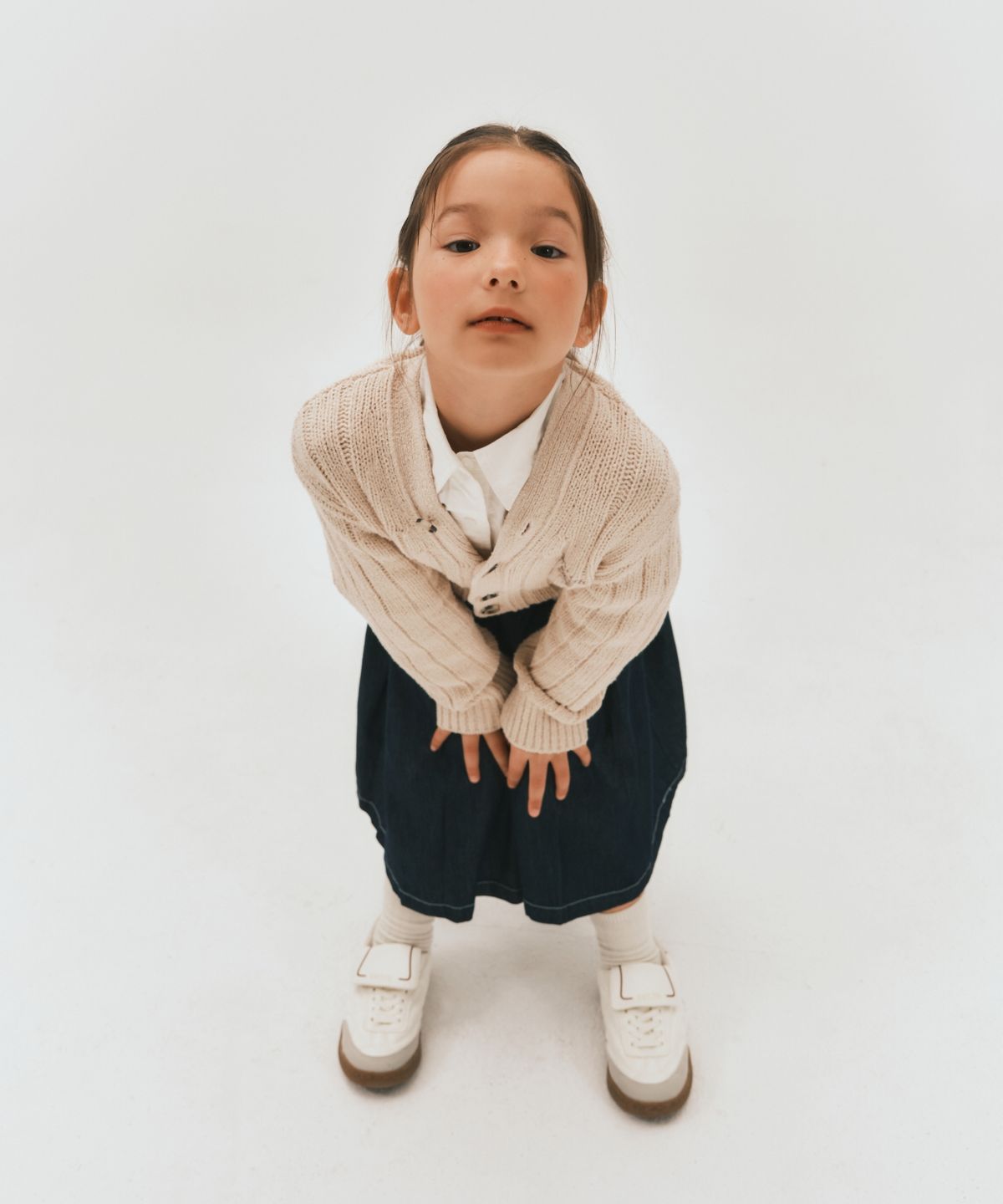 세터 키즈(SATUR KIDS) (K) 파로 오버 사이즈 부클 가디건 크림