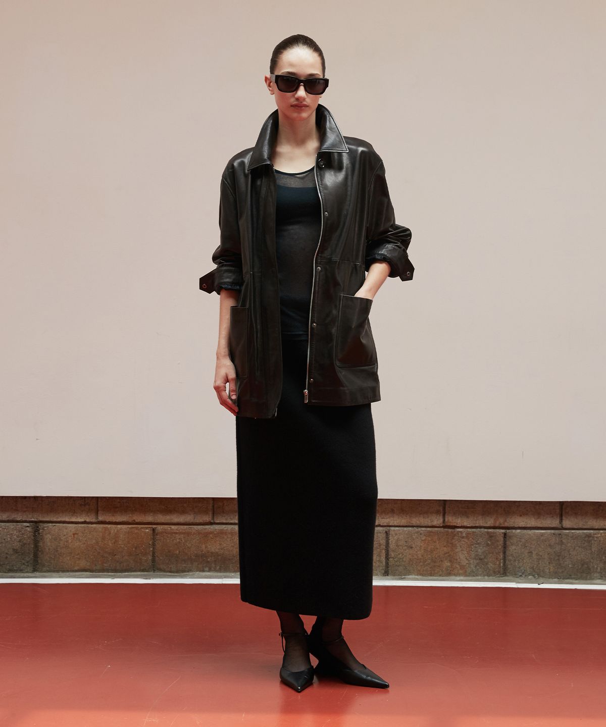 베르데마르(VERDEMAR) Vegetable Lambskin Timeless Half Coat