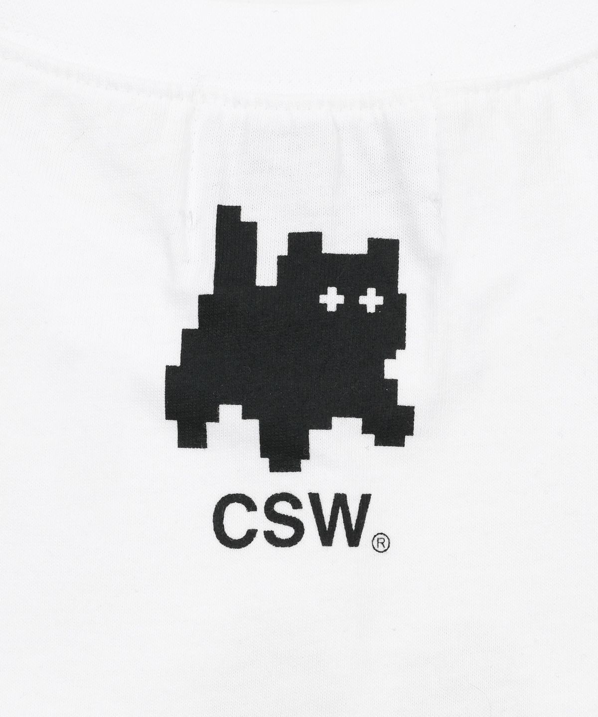 캣세이브더월드(CATSAVETHEWORLD) 키리 풋 스탬프 빅 로고 반팔 티