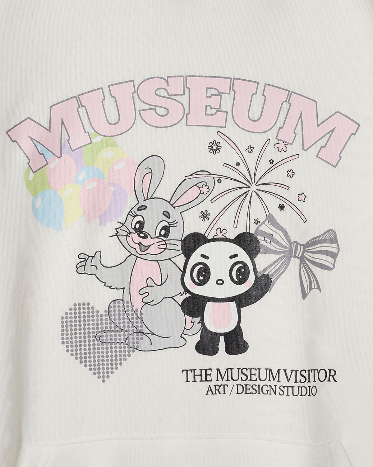 더뮤지엄비지터(THEMUSEUMVISITOR) FRIENDS GRAPHIC HOODIE (IVORY)