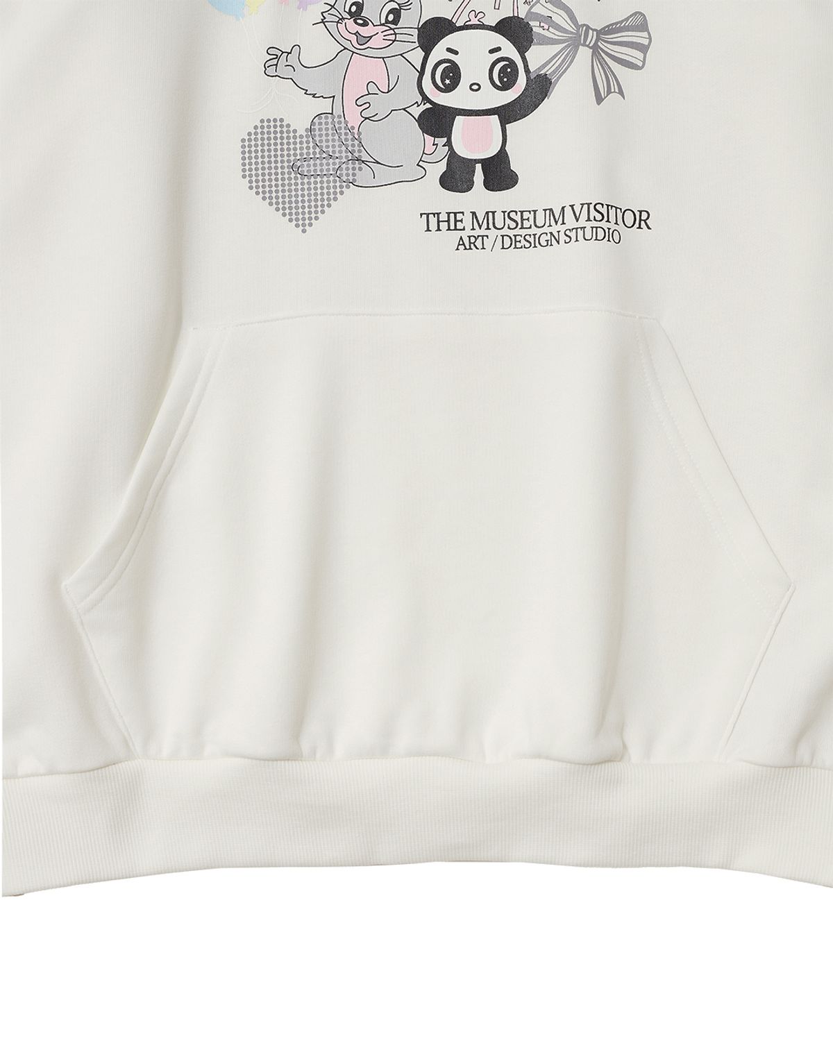더뮤지엄비지터(THEMUSEUMVISITOR) FRIENDS GRAPHIC HOODIE (IVORY)