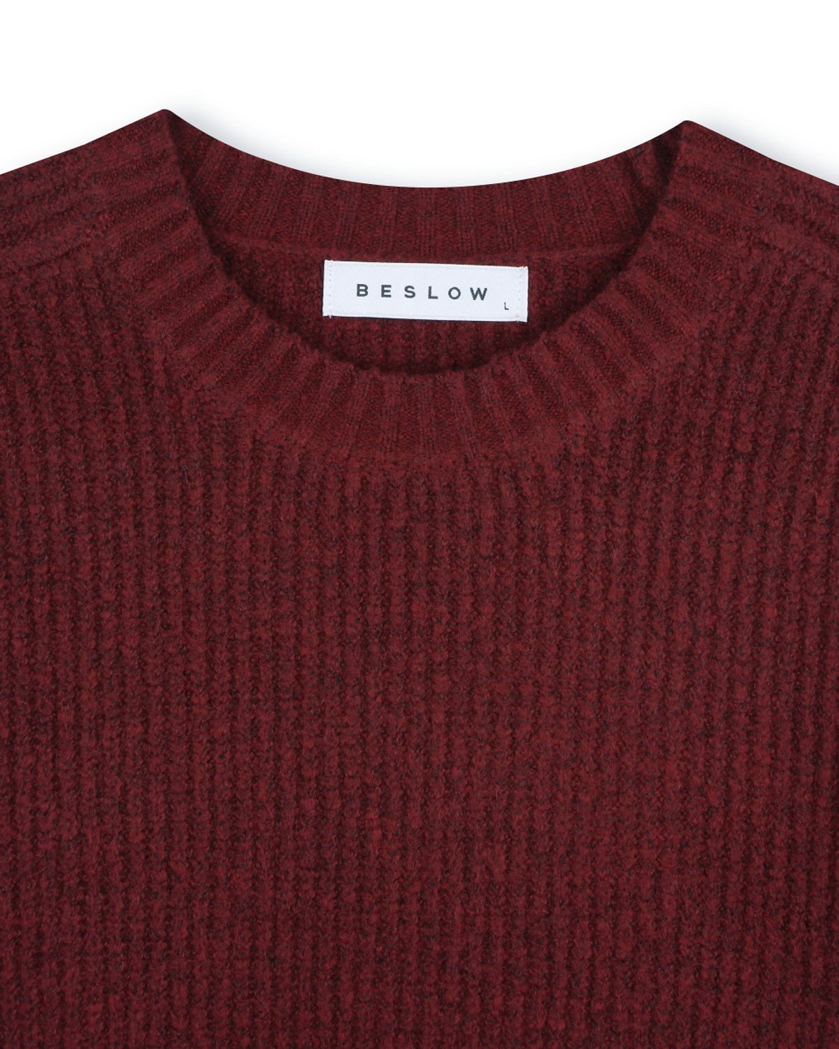 비슬로우(BESLOW) [비슬로우X패션튜브삭형]CREW NECK SHORT SWEATER BURGUNDY