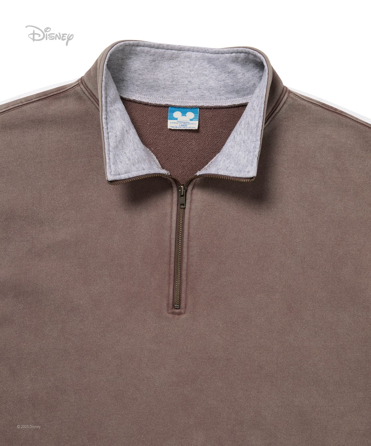 디스이즈네버댓(THISISNEVERTHAT) TNT_Mickey_Frame Half Zip Sweatshirt Brown