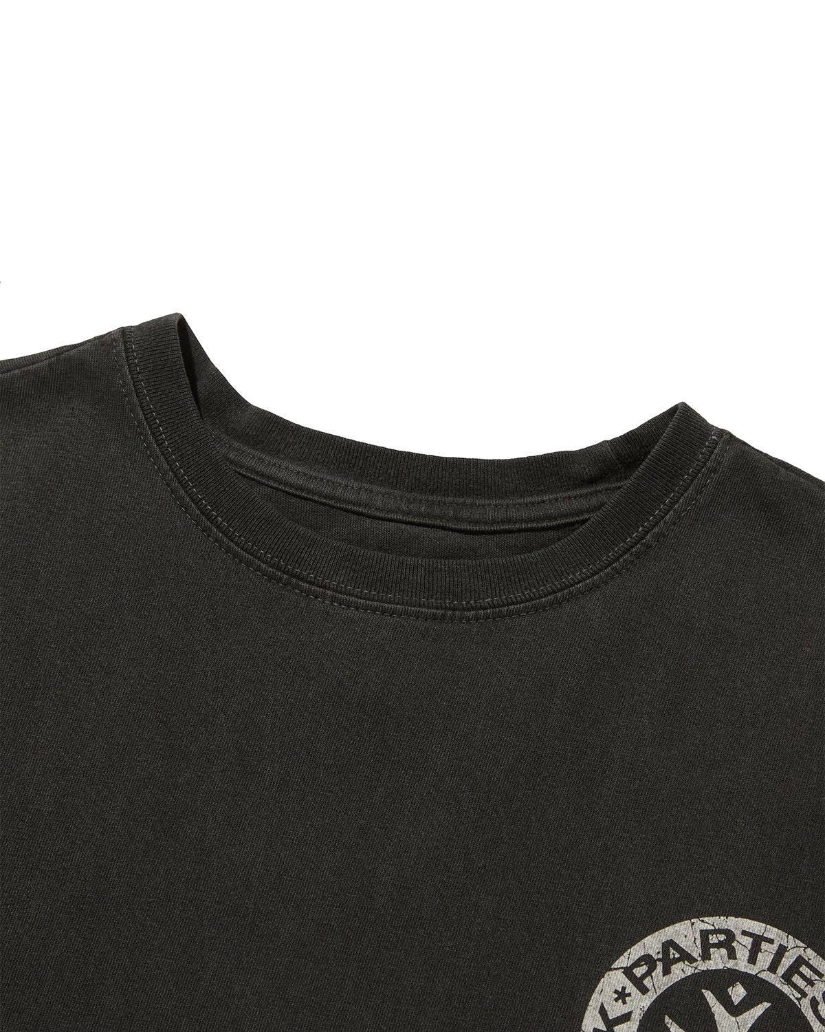 펀치드렁크파티즈(PUNCH DRUNK PARTIES) Hurt Logo Garment Dyed Long Sleeve (CHARCOAL)