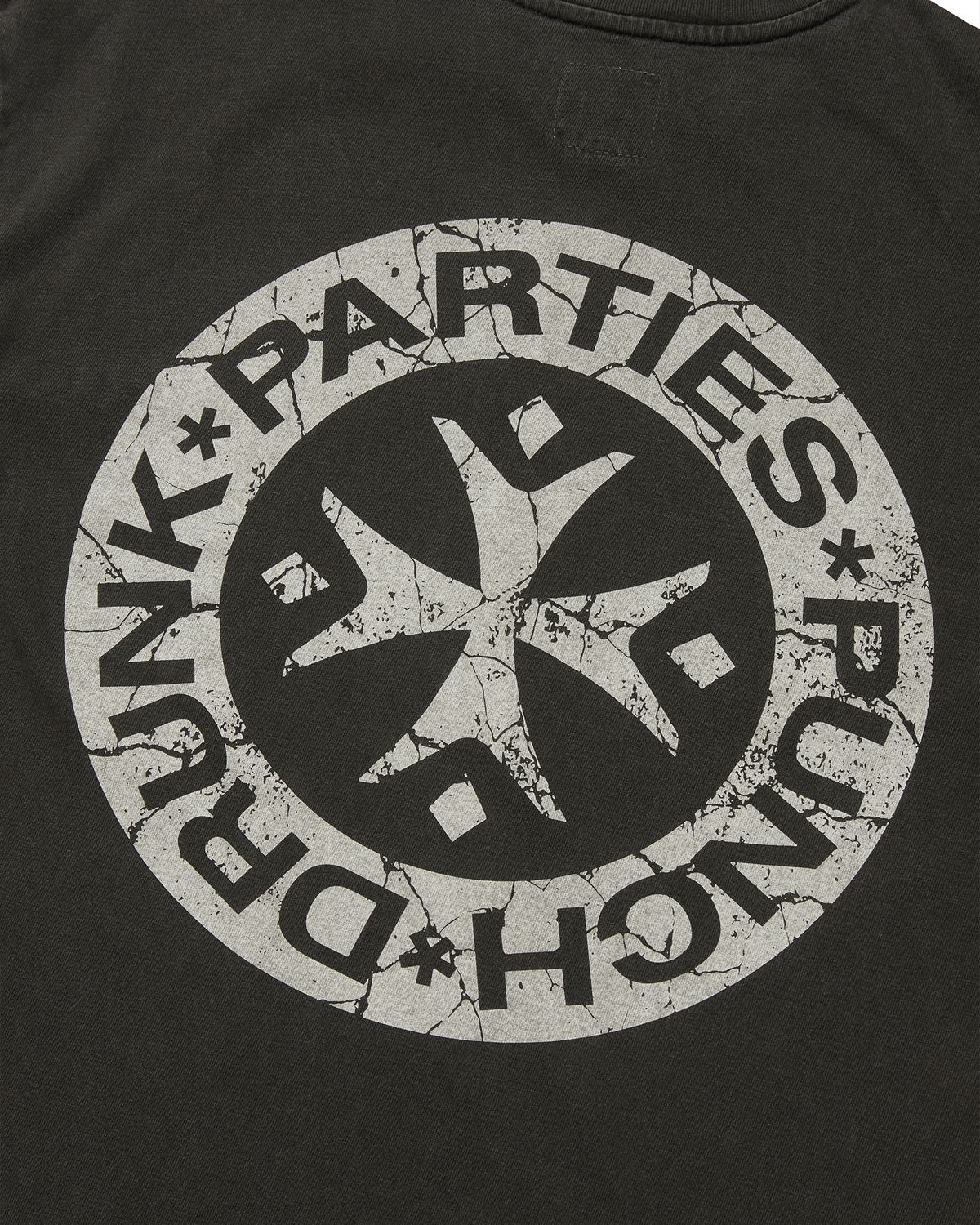 펀치드렁크파티즈(PUNCH DRUNK PARTIES) Hurt Logo Garment Dyed Long Sleeve (CHARCOAL)