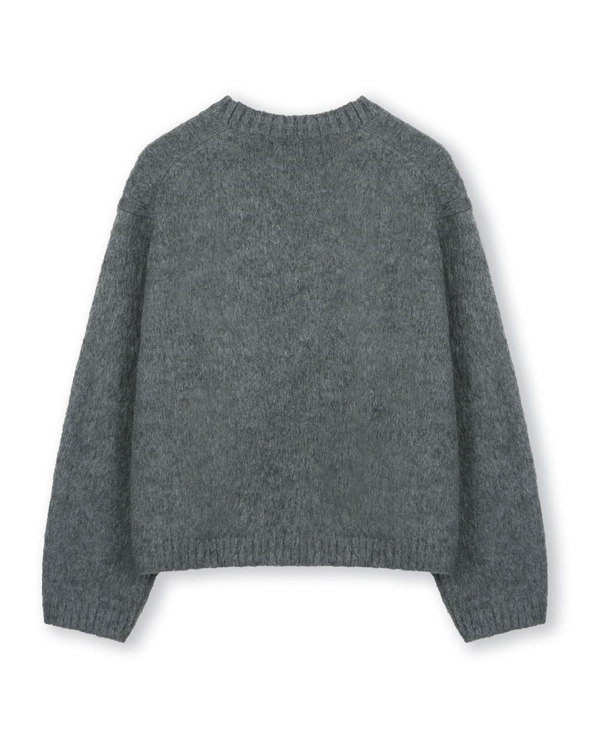 비슬로우(BESLOW) [비슬로우X패션튜브삭형]BRUSHED V NECK SHORT CARDIGAN CHARCOAL