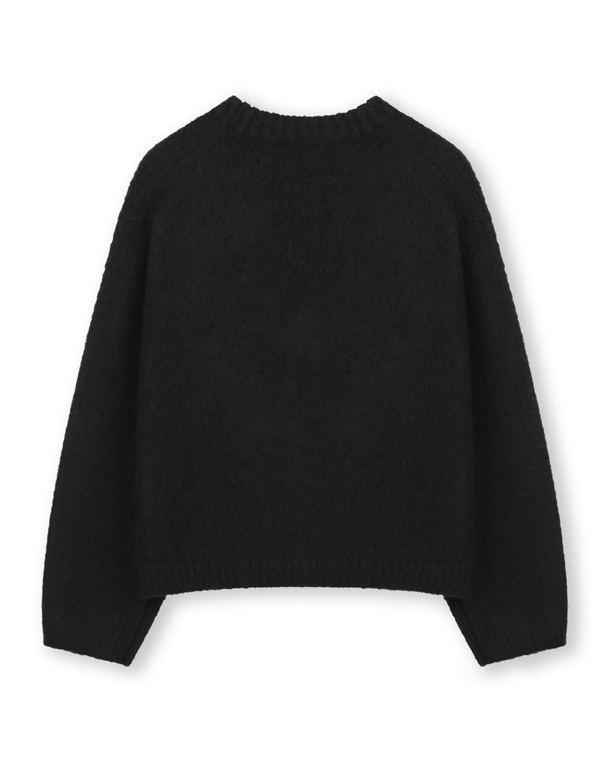 비슬로우(BESLOW) [비슬로우X패션튜브삭형]BRUSHED V NECK SHORT CARDIGAN BLACK