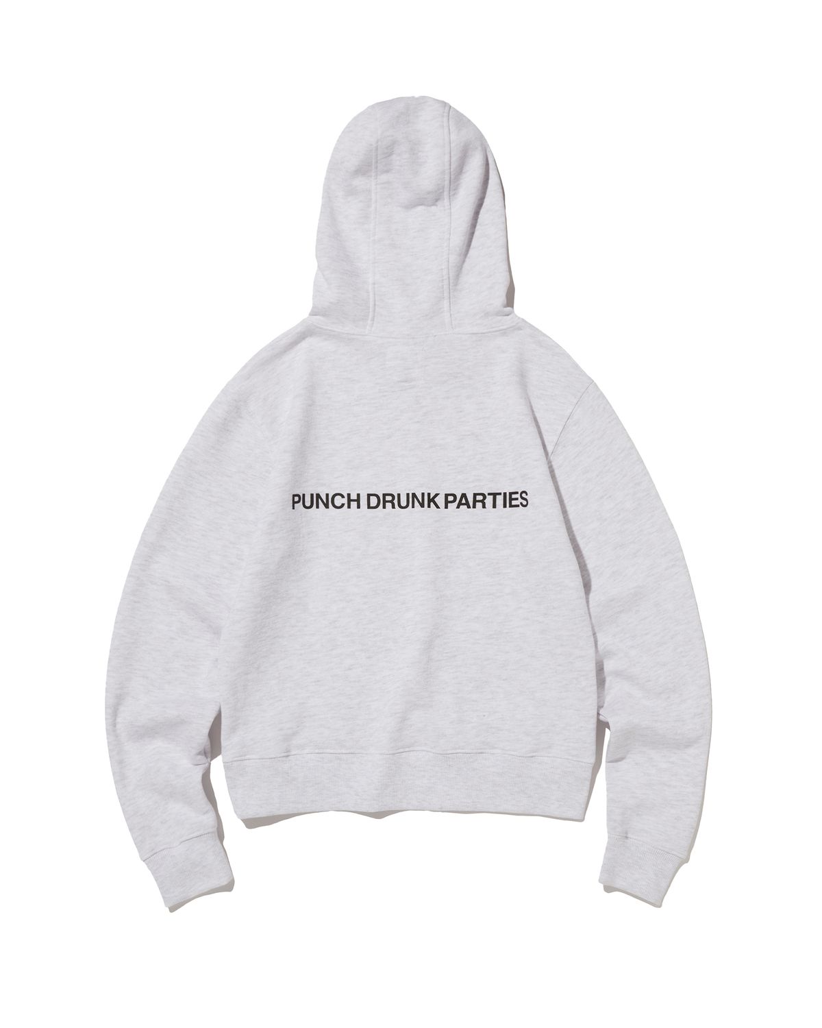펀치드렁크파티즈(PUNCH DRUNK PARTIES) Circle Logo Slim Hoodie (MELANGE WHTIE)