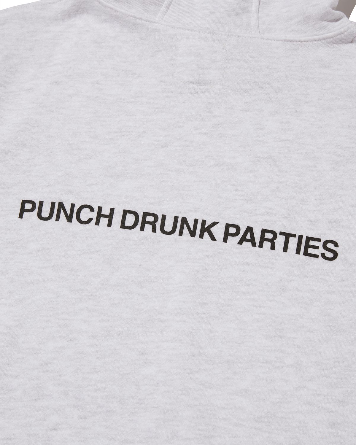 펀치드렁크파티즈(PUNCH DRUNK PARTIES) Circle Logo Slim Hoodie (MELANGE WHTIE)
