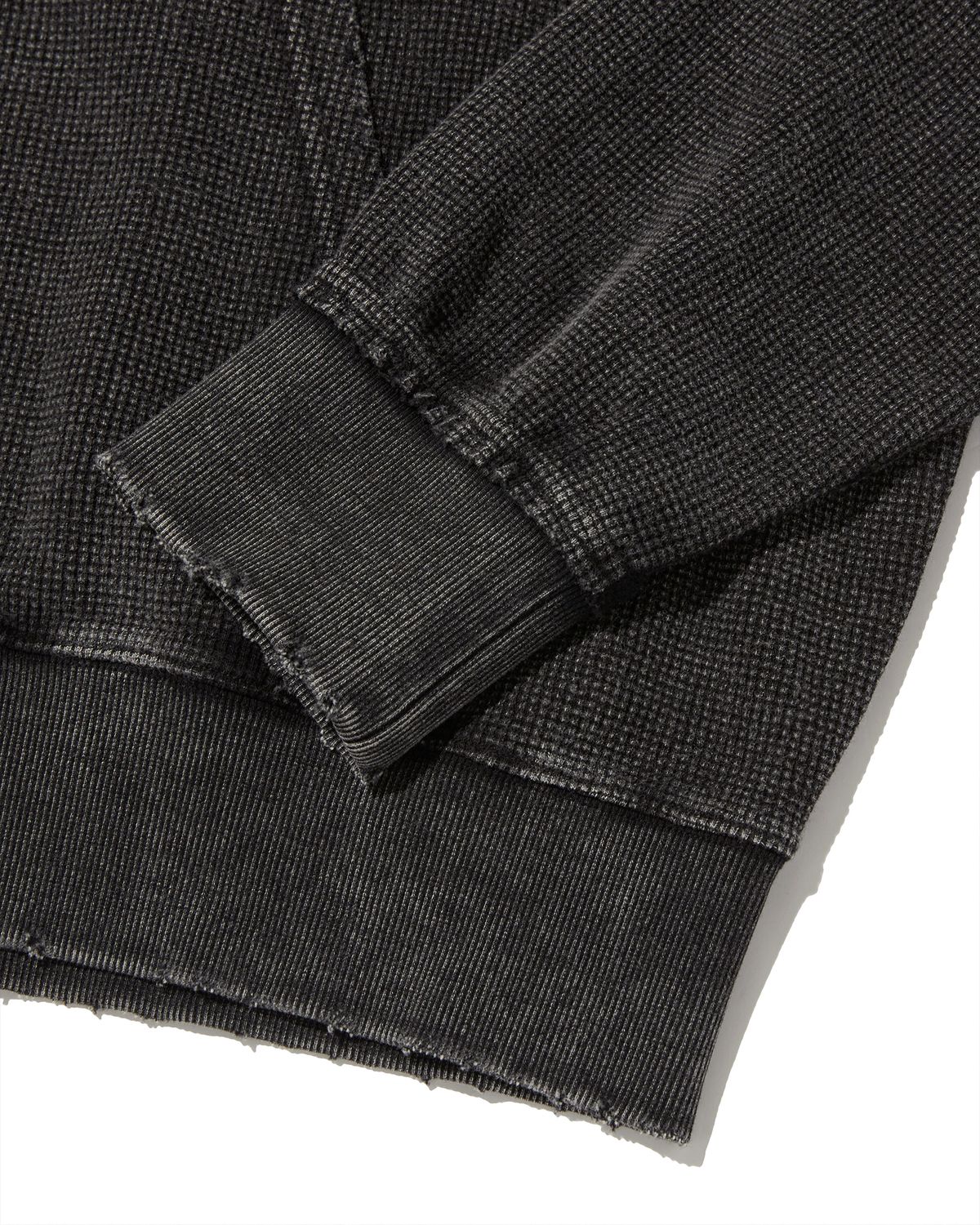 펀치드렁크파티즈(PUNCH DRUNK PARTIES) PCDP Washed Waffle Zip-up Hoodie (WASHED BLACK)