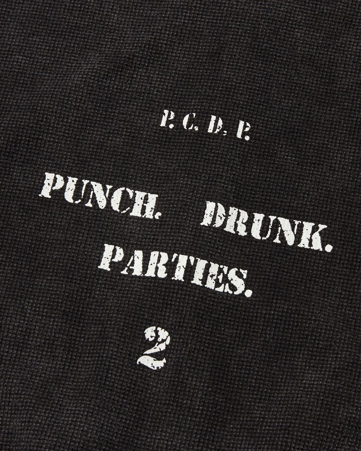 펀치드렁크파티즈(PUNCH DRUNK PARTIES) PCDP Washed Waffle Zip-up Hoodie (WASHED BLACK)