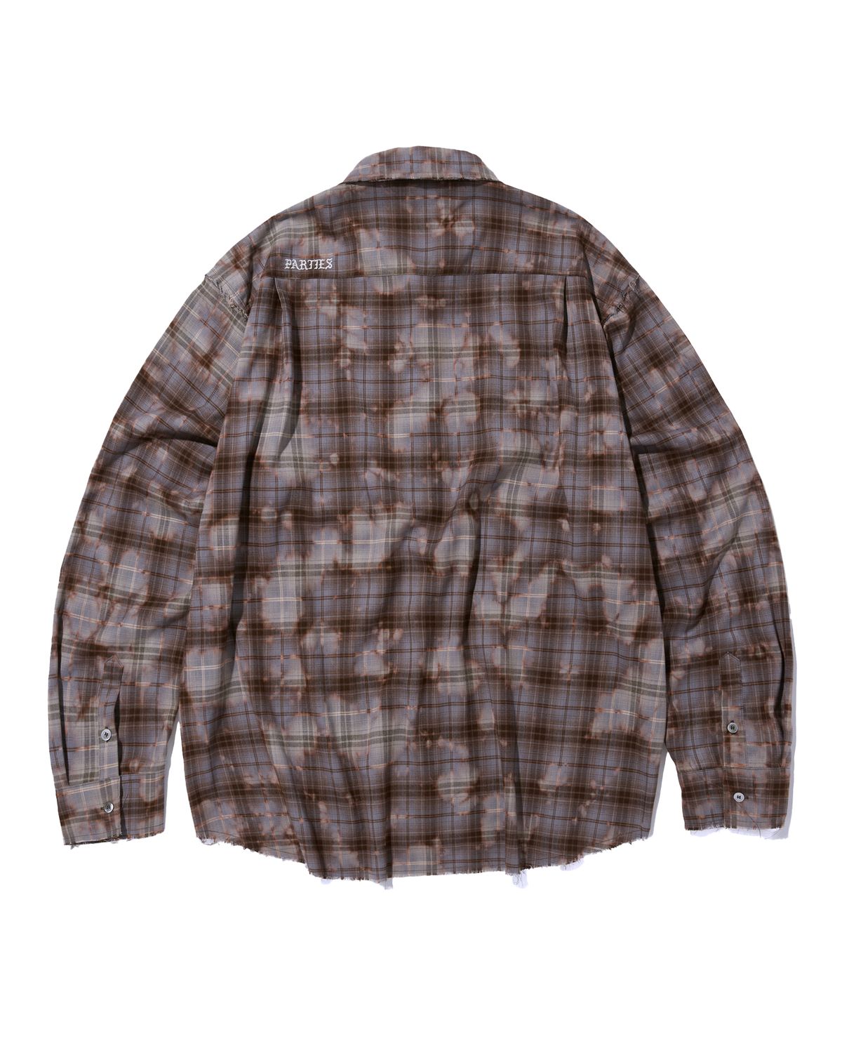 펀치드렁크파티즈(PUNCH DRUNK PARTIES) Parties Bleached Vinatage Shirt (BLUE BROWN)