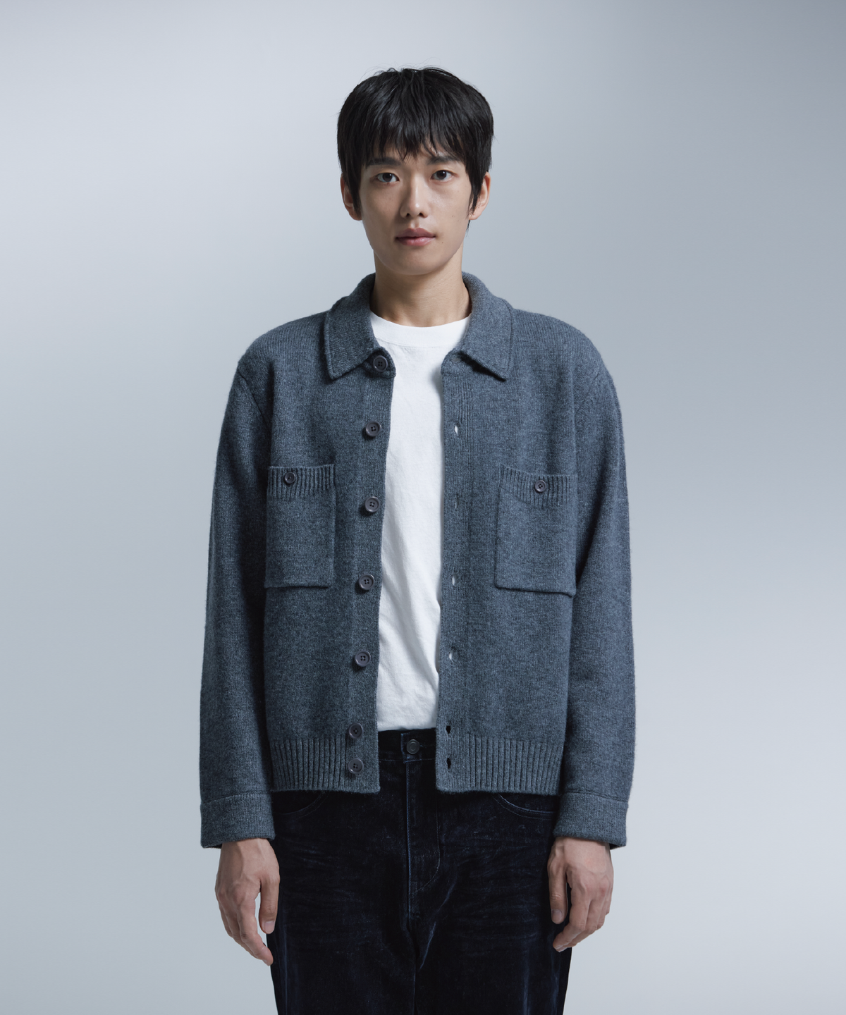 넌블랭크(NONBLANK) 니트 자켓_GREY