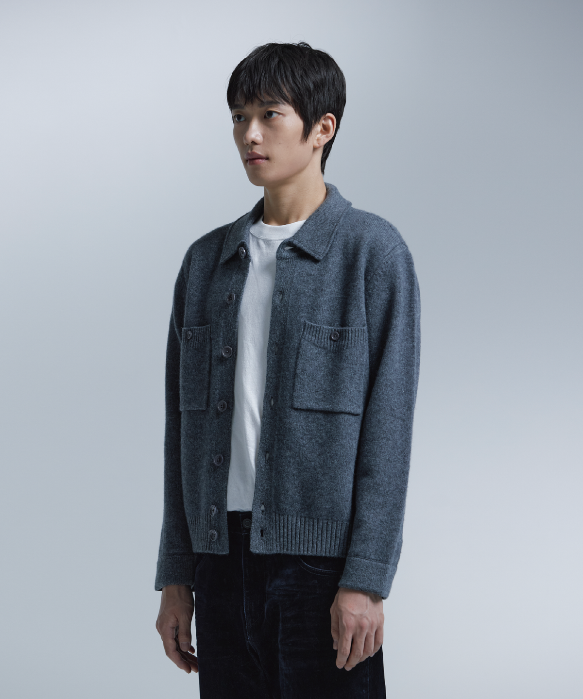 넌블랭크(NONBLANK) 니트 자켓_GREY