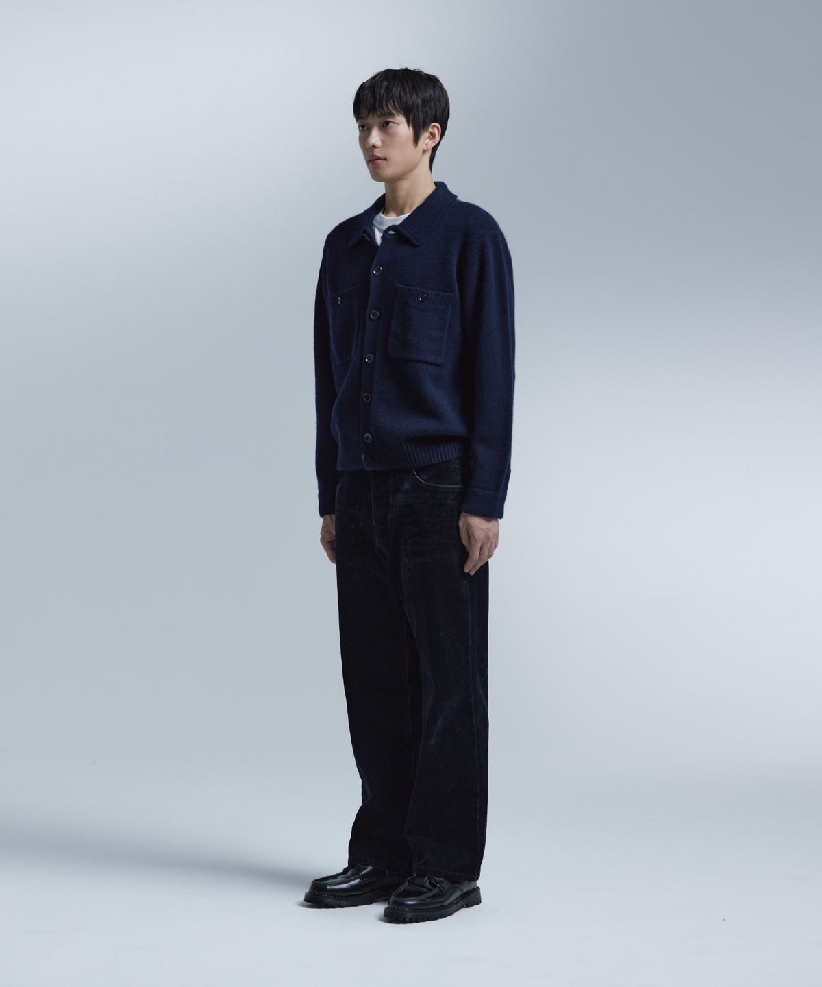 넌블랭크(NONBLANK) 니트 자켓_NAVY
