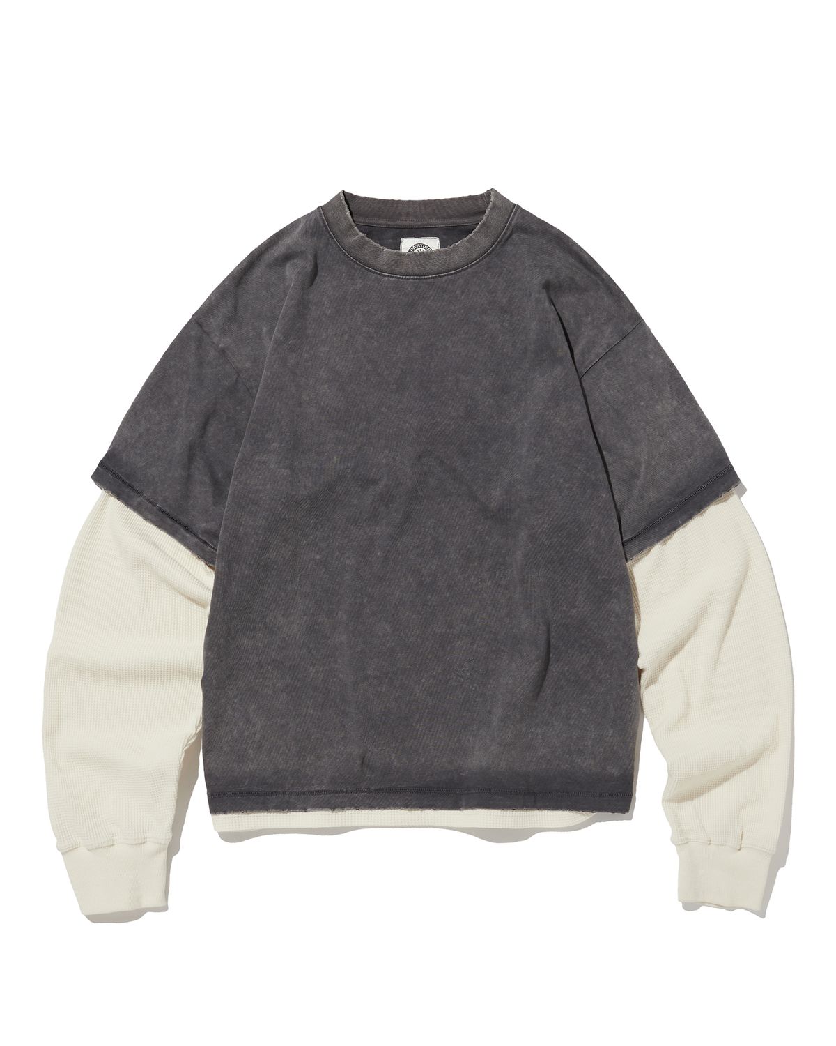 펀치드렁크파티즈(PUNCH DRUNK PARTIES) SHG Washed Layered Long Sleeve (CHARCOAL)