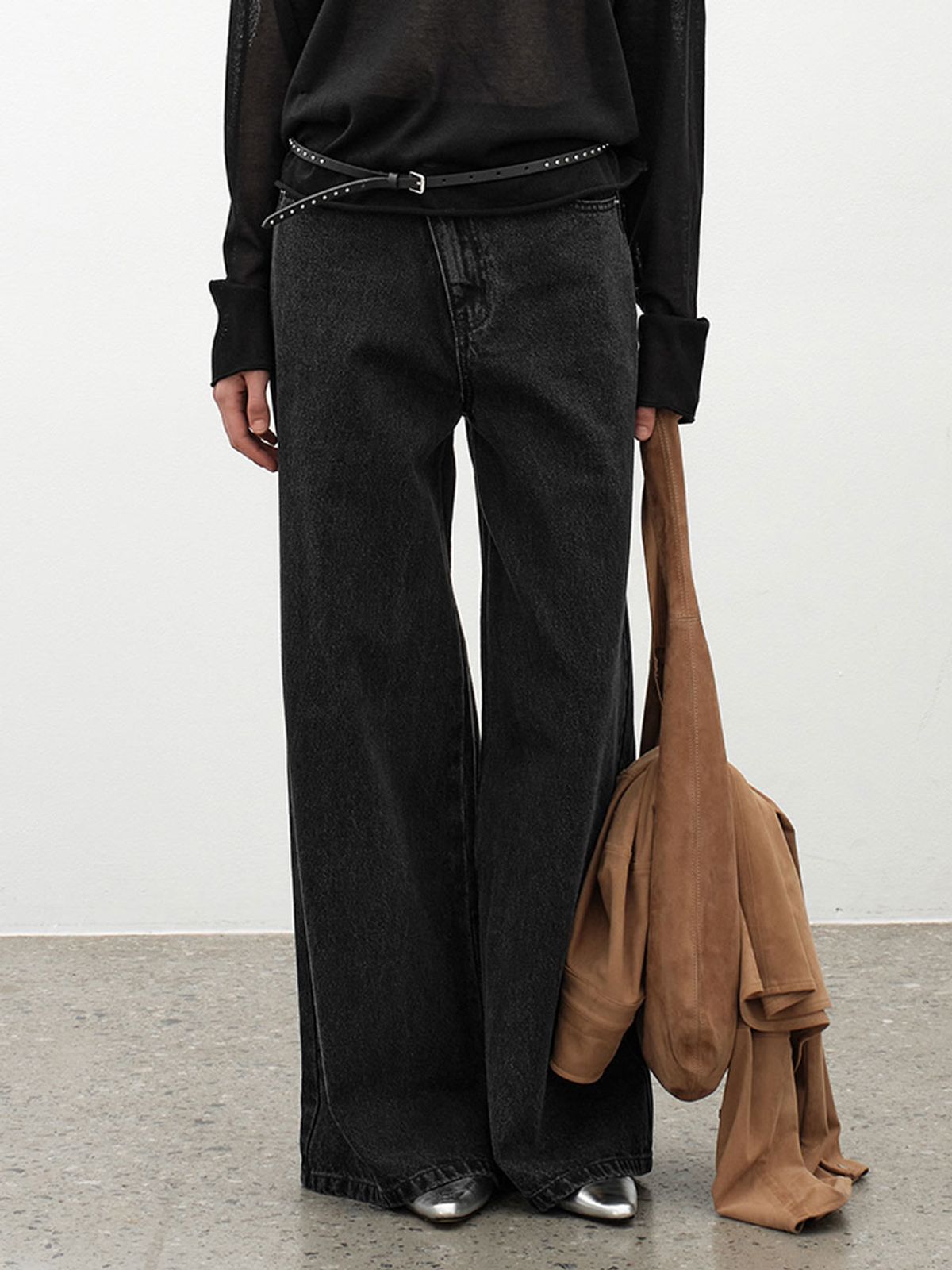 아틀리에 나인(ATELIER NAIN) TWO BUTTON UNBAL DENIM PANTS(PT-5690)