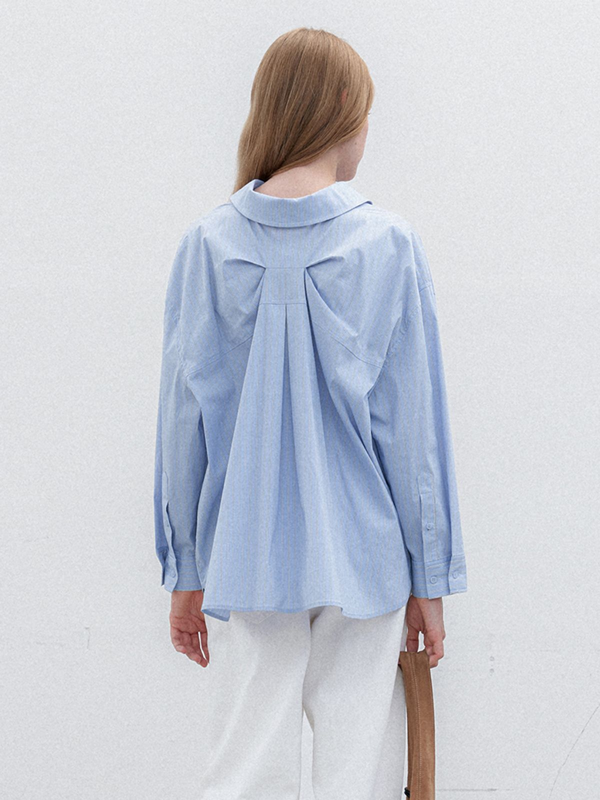 아틀리에 나인(ATELIER NAIN) STRIPE LOOSE FIT TUCK SHIRT(BL-4373)