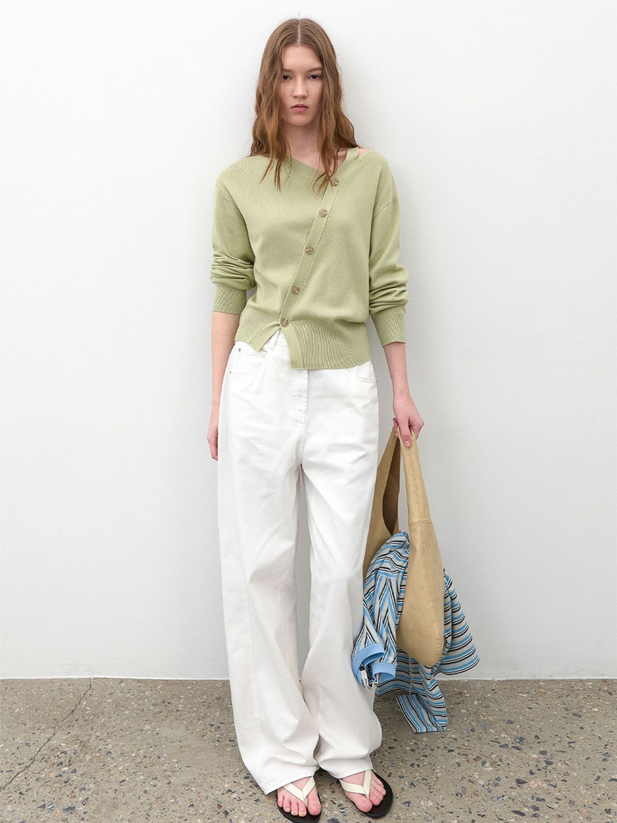 아틀리에 나인(ATELIER NAIN) CUTOUT OBLIQUE KNIT (Z-T-7131)