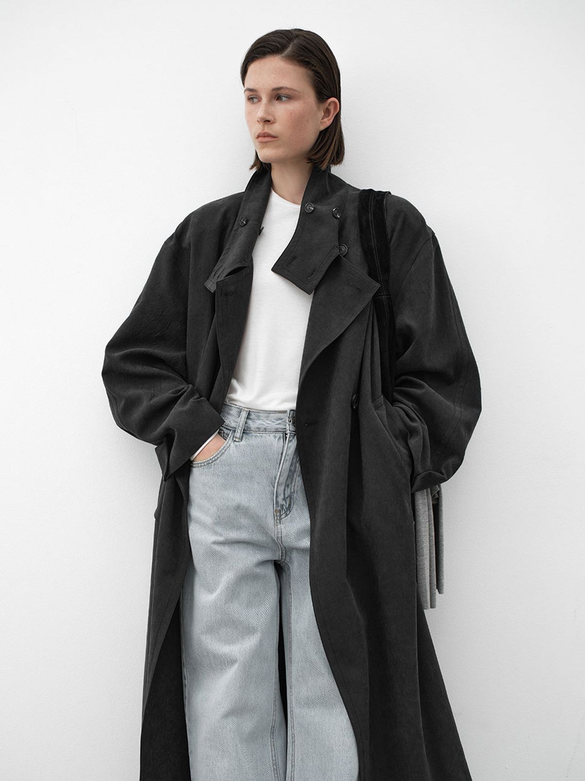아틀리에 나인(ATELIER NAIN) PEACH SHOULDER PAD TRENCH COAT(CT-1466)