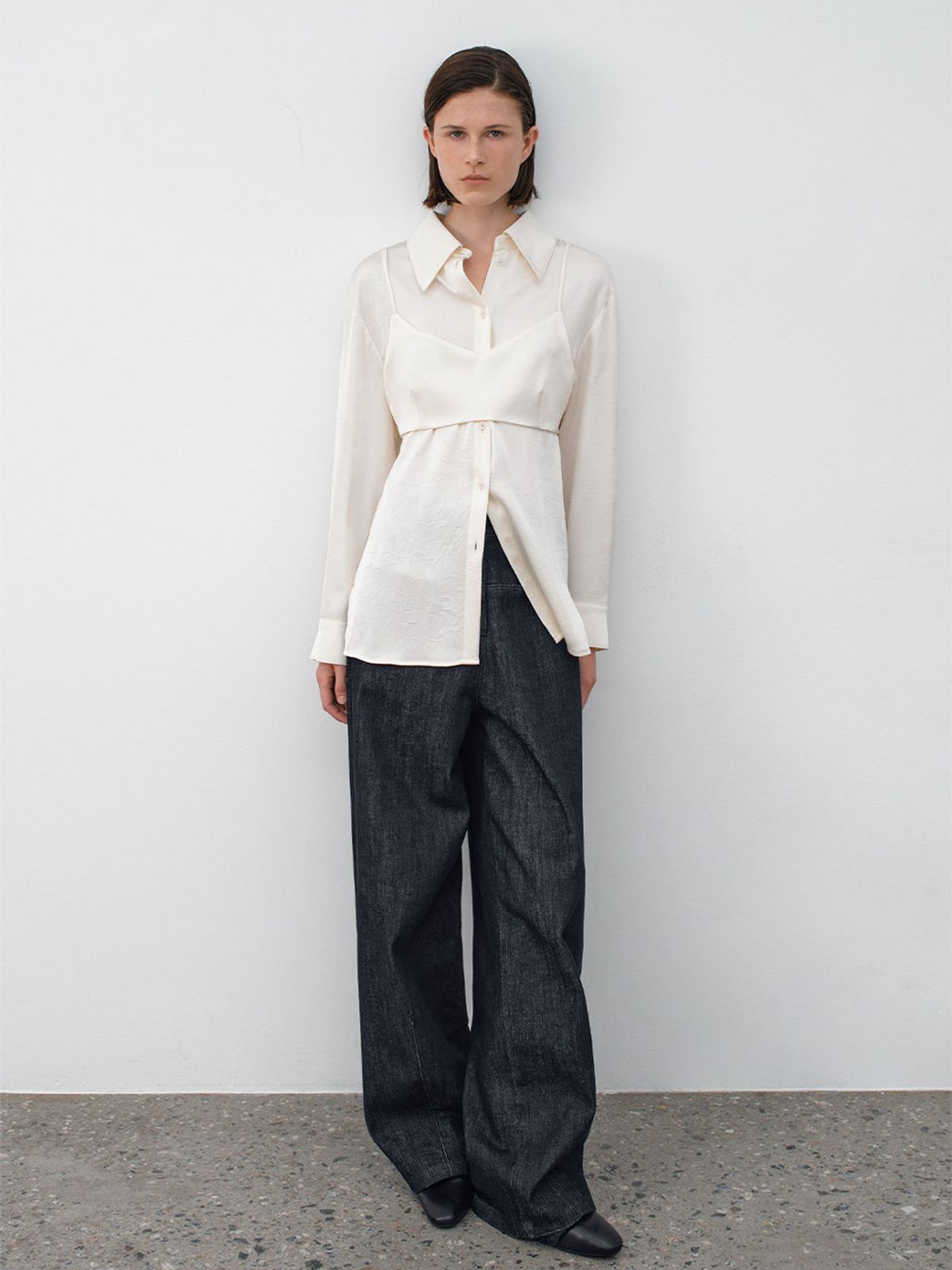 아틀리에 나인(ATELIER NAIN) ODEITA SATIN BUSTIER BLOUSE(BL-4358)