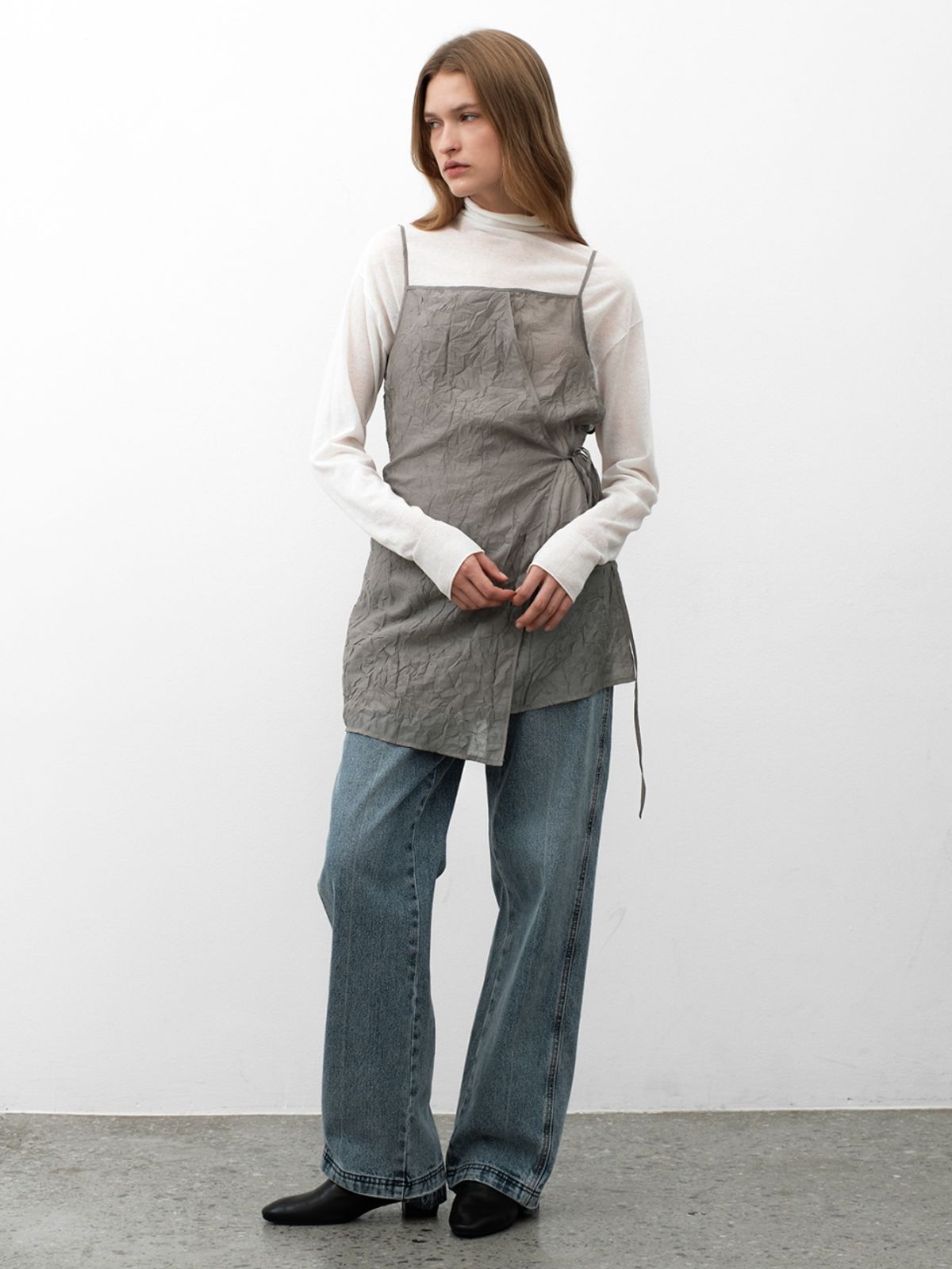 아틀리에 나인(ATELIER NAIN) WRAP LAYERED SLEEVELESS BLOUSE(BL-4362)