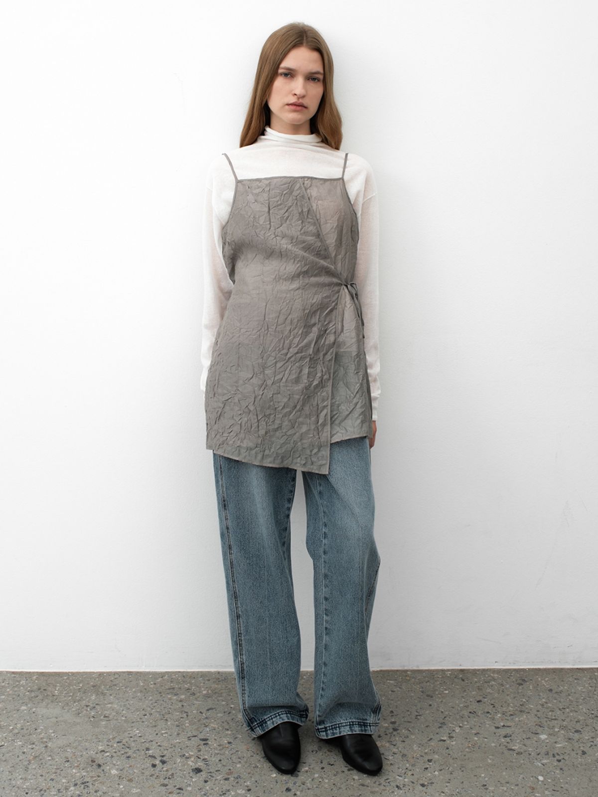 아틀리에 나인(ATELIER NAIN) WRAP LAYERED SLEEVELESS BLOUSE(BL-4362)