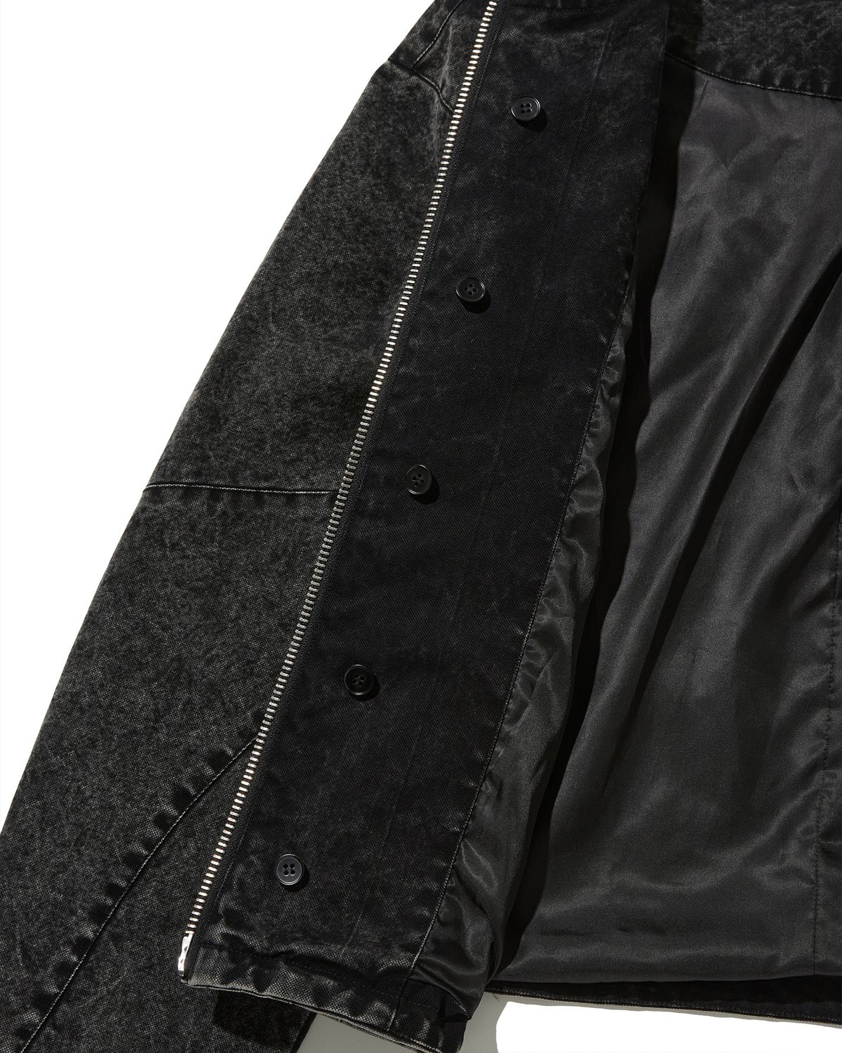 펀치드렁크파티즈(PUNCH DRUNK PARTIES) PCDP Campaign Crop Jacket (WASHED BLACK)