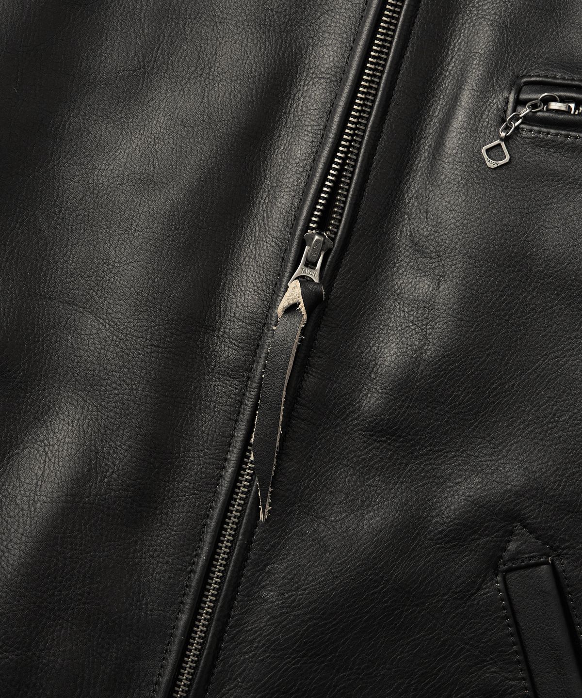 아웃스탠딩(OUTSTANDING) TEA-CORE LEATHER SPORTS JACKET_BLACK