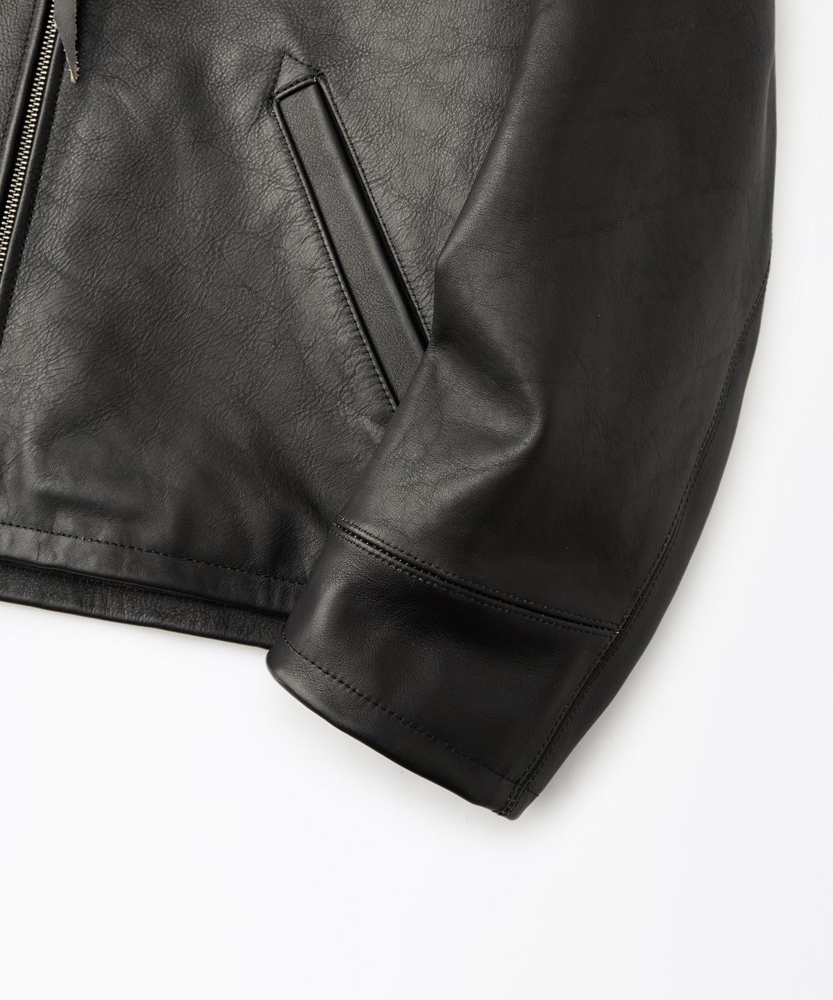 아웃스탠딩(OUTSTANDING) TEA-CORE LEATHER SPORTS JACKET_BLACK