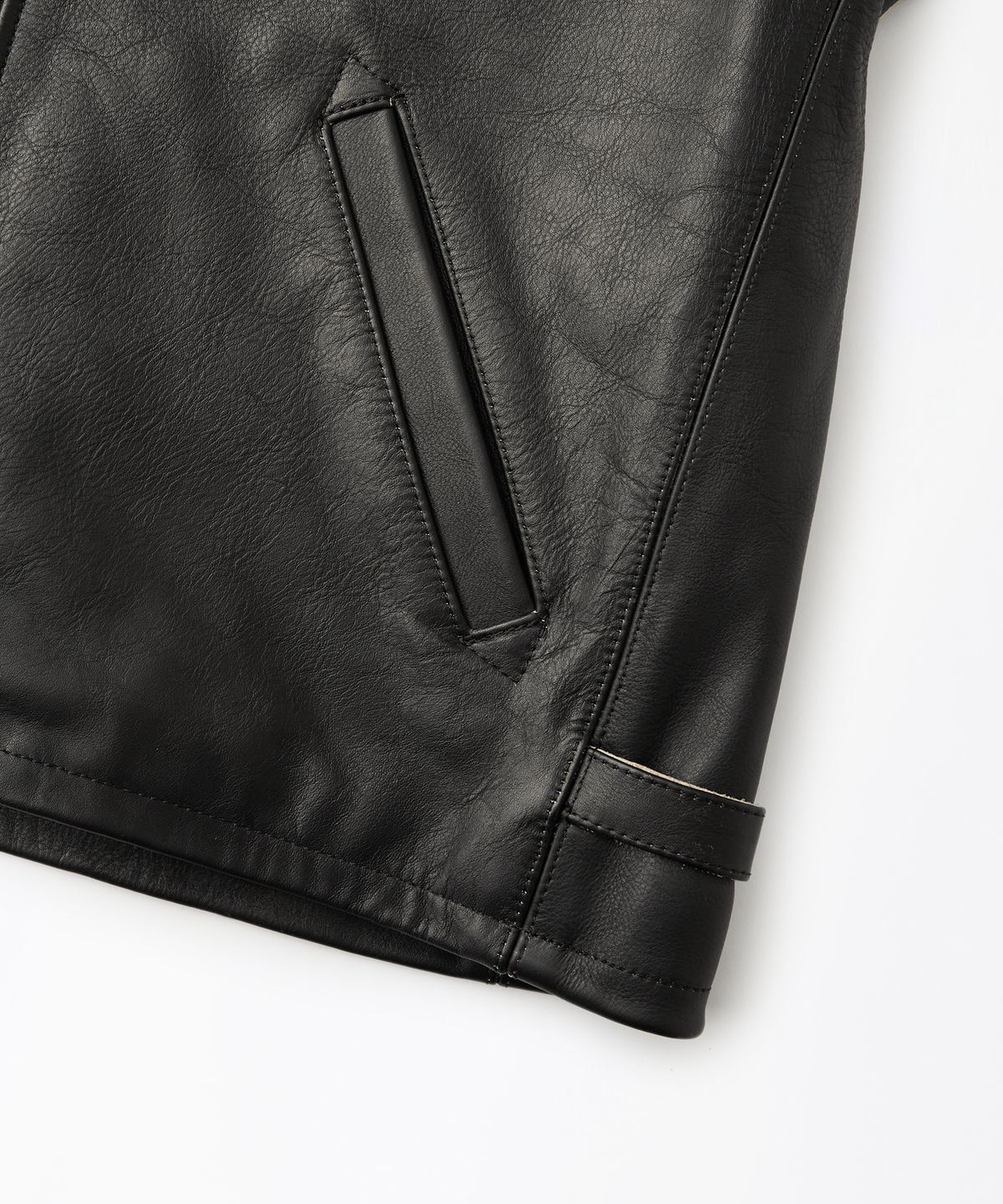 아웃스탠딩(OUTSTANDING) TEA-CORE LEATHER SPORTS JACKET_BLACK