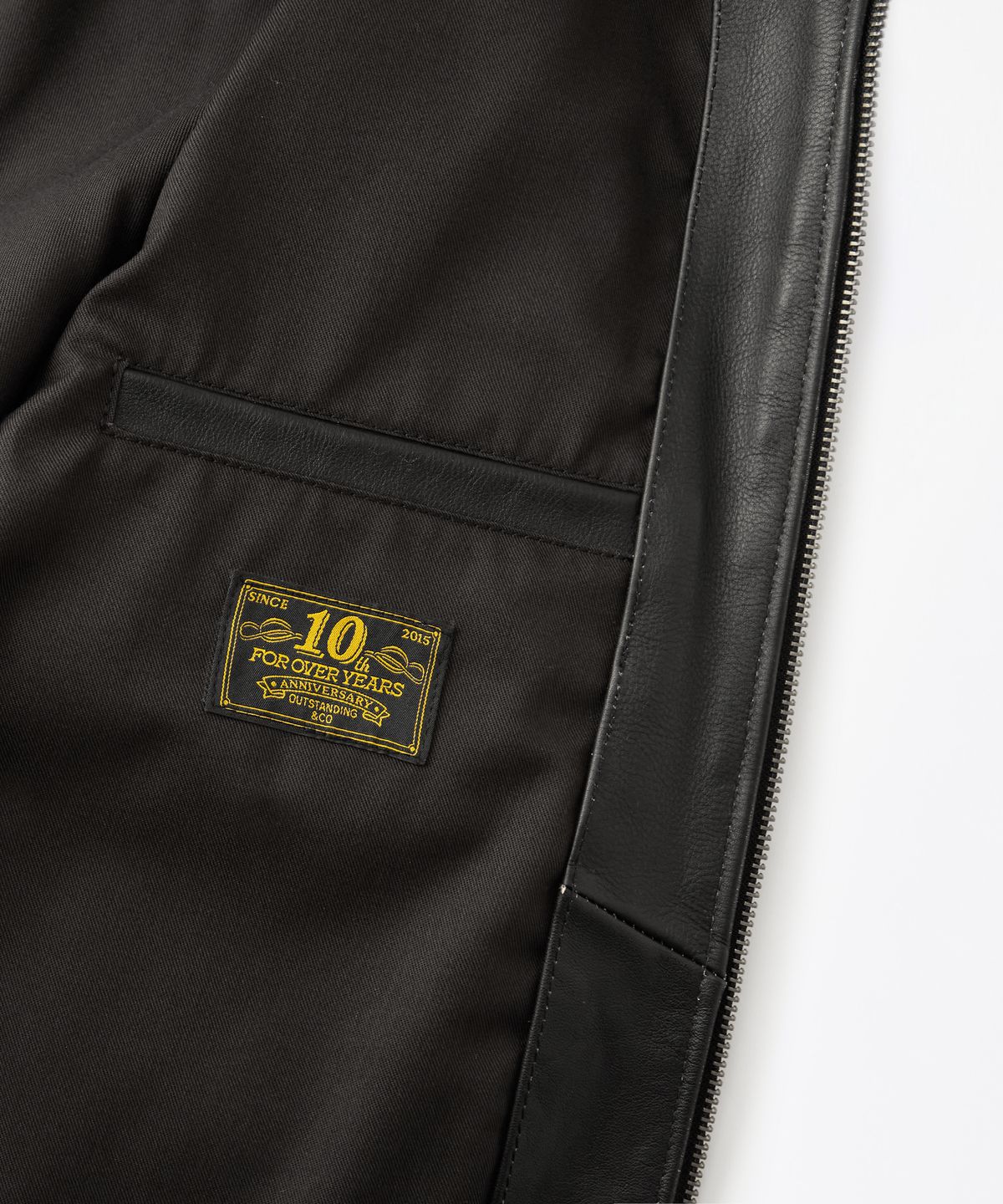 아웃스탠딩(OUTSTANDING) TEA-CORE LEATHER SPORTS JACKET_BLACK
