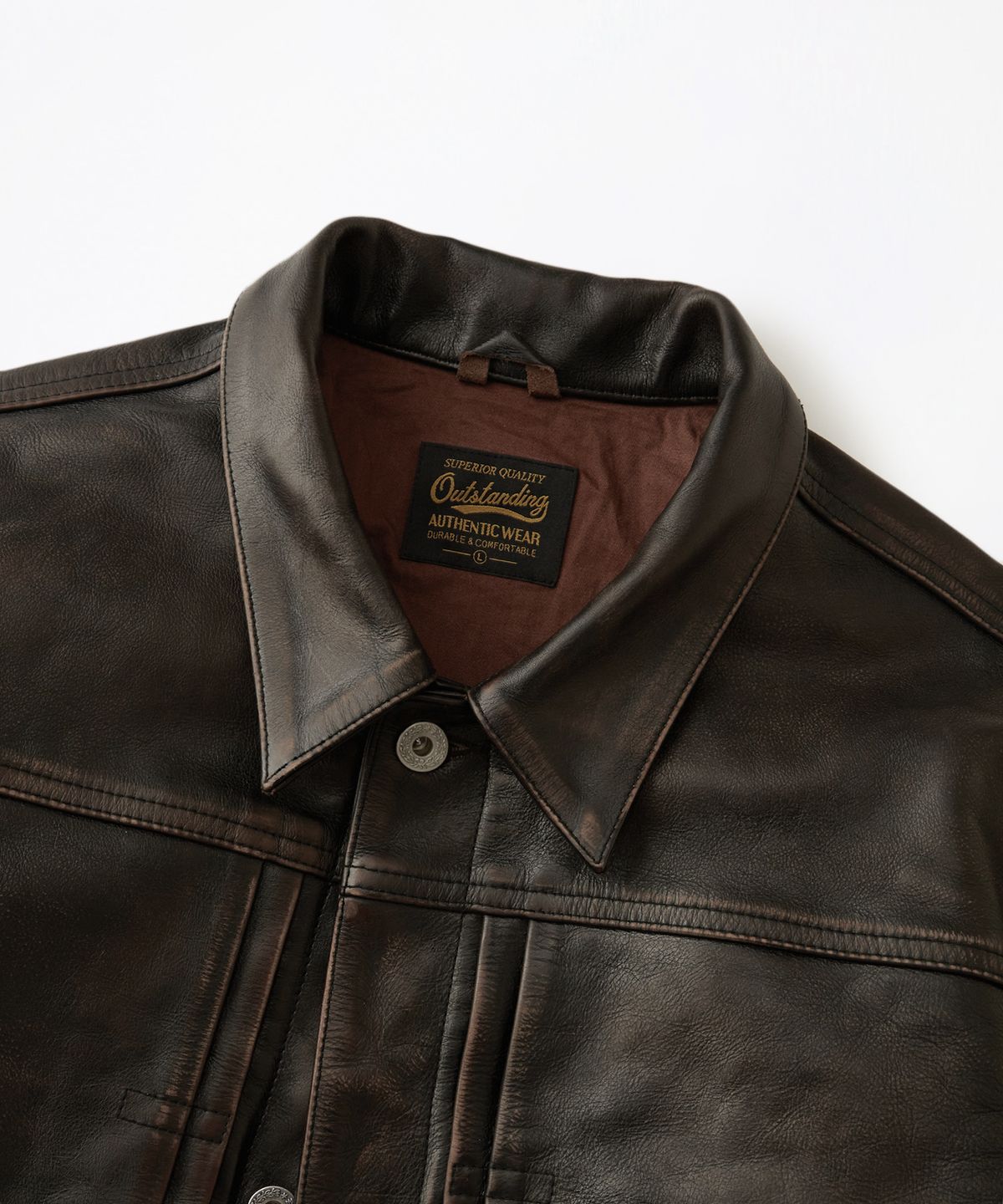 아웃스탠딩(OUTSTANDING) TEA-CORE COWHIDE W.W. II 1ST JACKET_VINTAGE BLACK